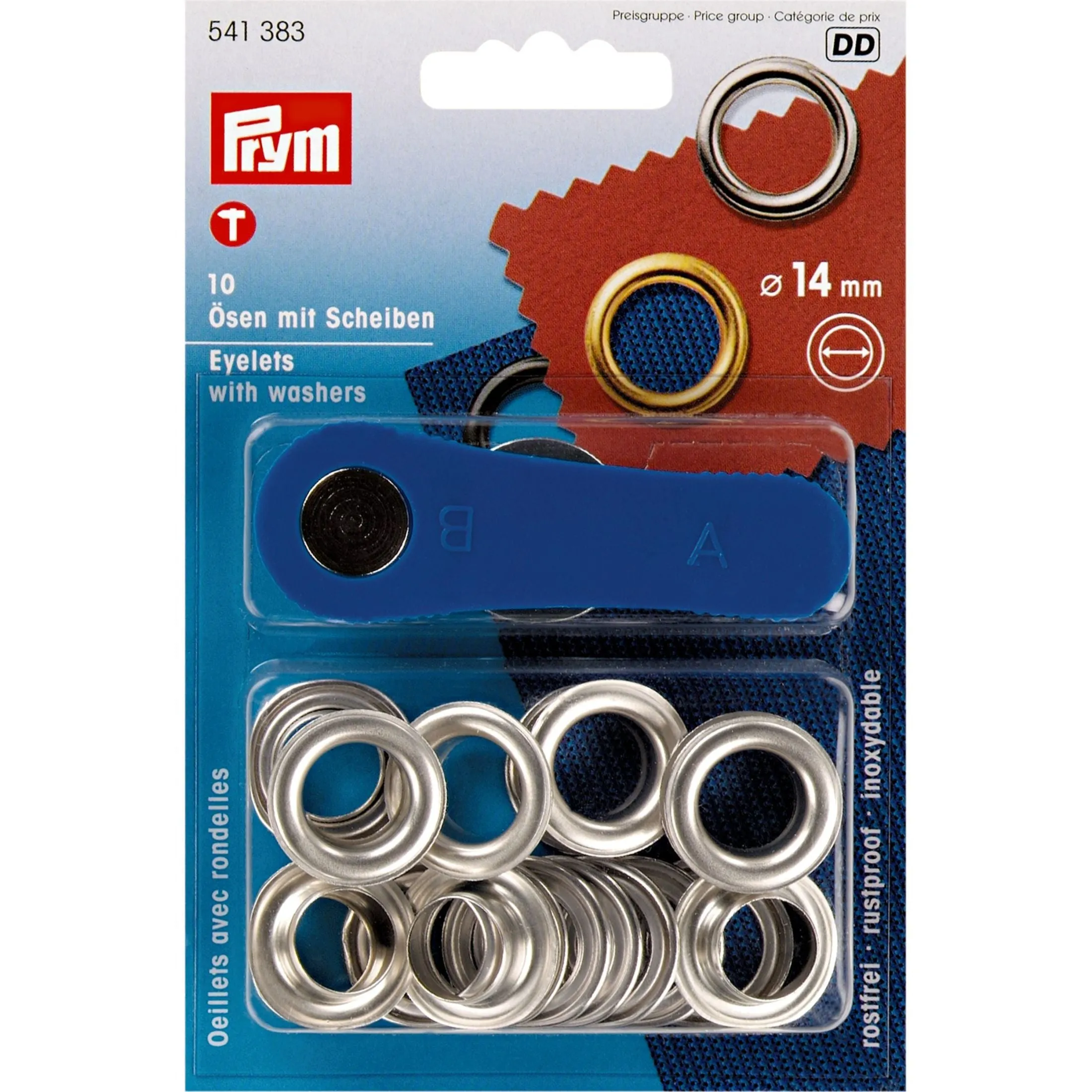 14 mm Eyelets with Washers, 10 Sets