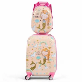 2PC Kids Luggage Set Rolling Suitcase & Backpack-Pink