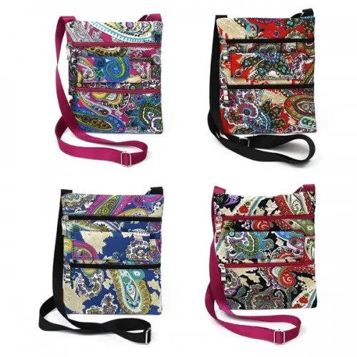 315/316-np mid sized cross body bag-paisley Case of 24