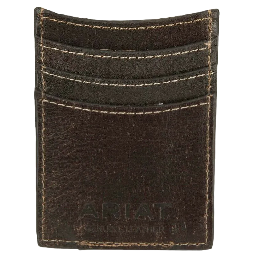 Ariat Floral Embroidery Dark Brown Money Clip A3528002