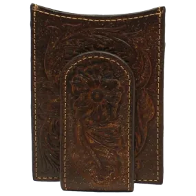 Ariat Floral Embroidery Dark Brown Money Clip A3528002