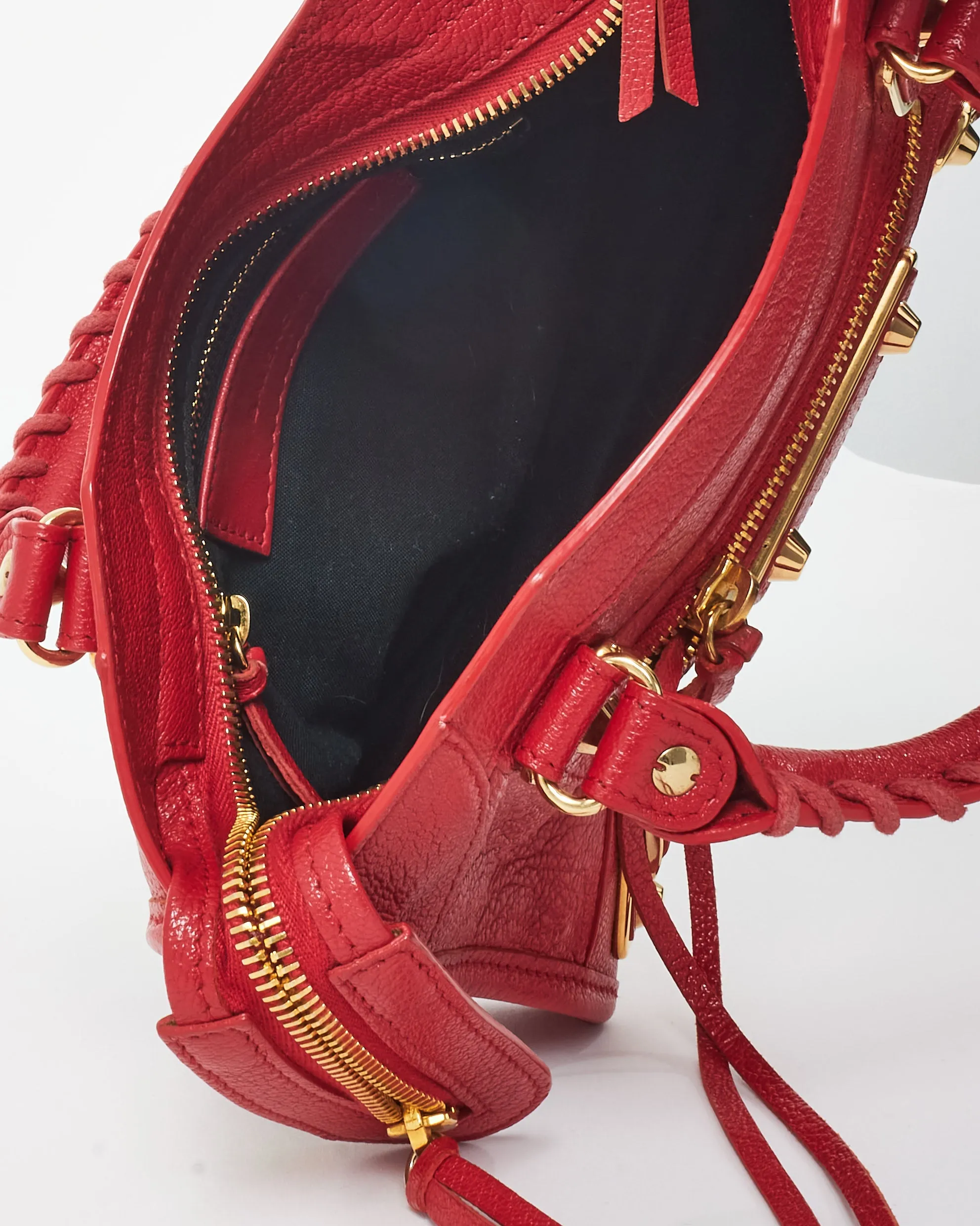 Balenciaga Red Leather Mini City Classic Edge Bag