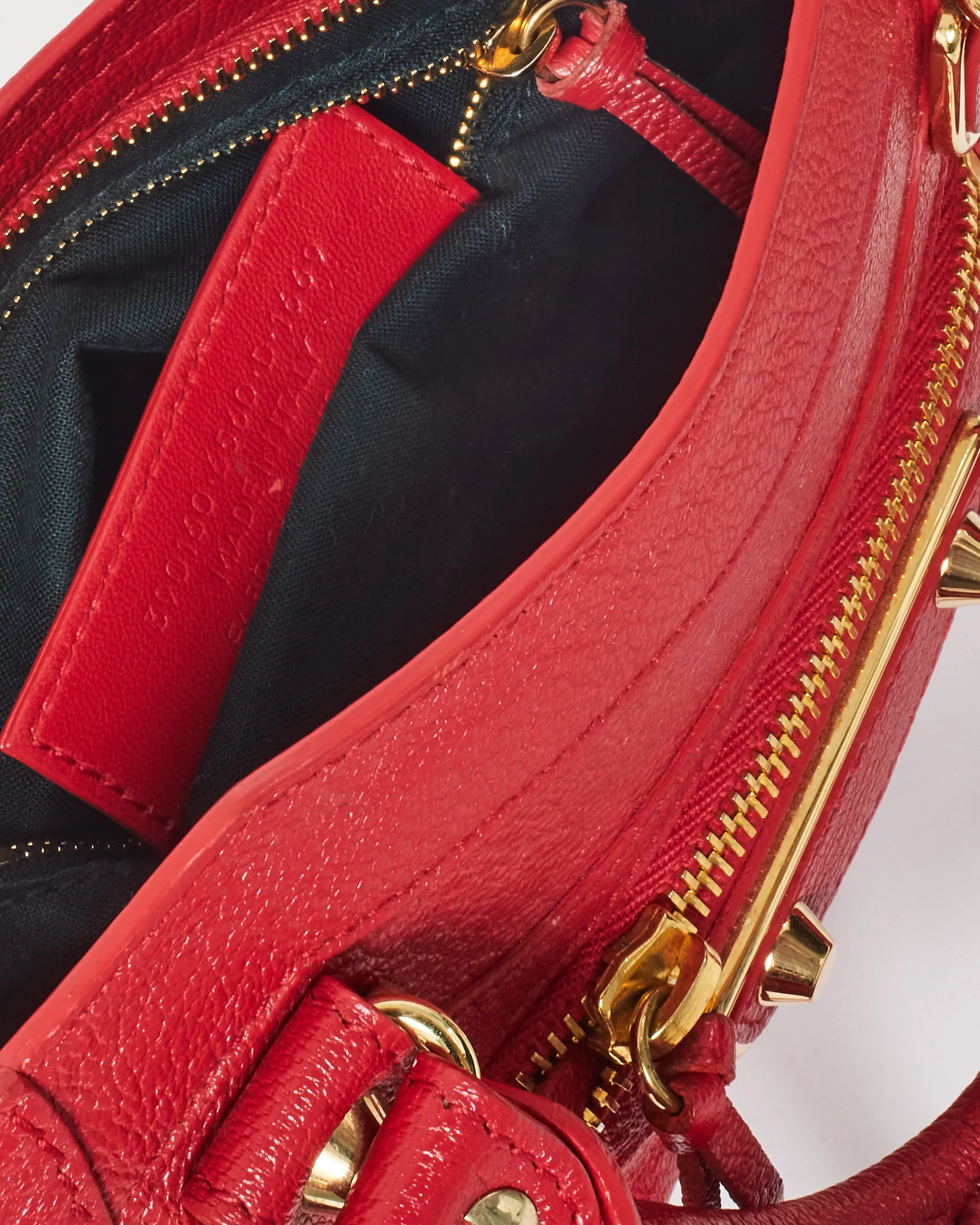 Balenciaga Red Leather Mini City Classic Edge Bag