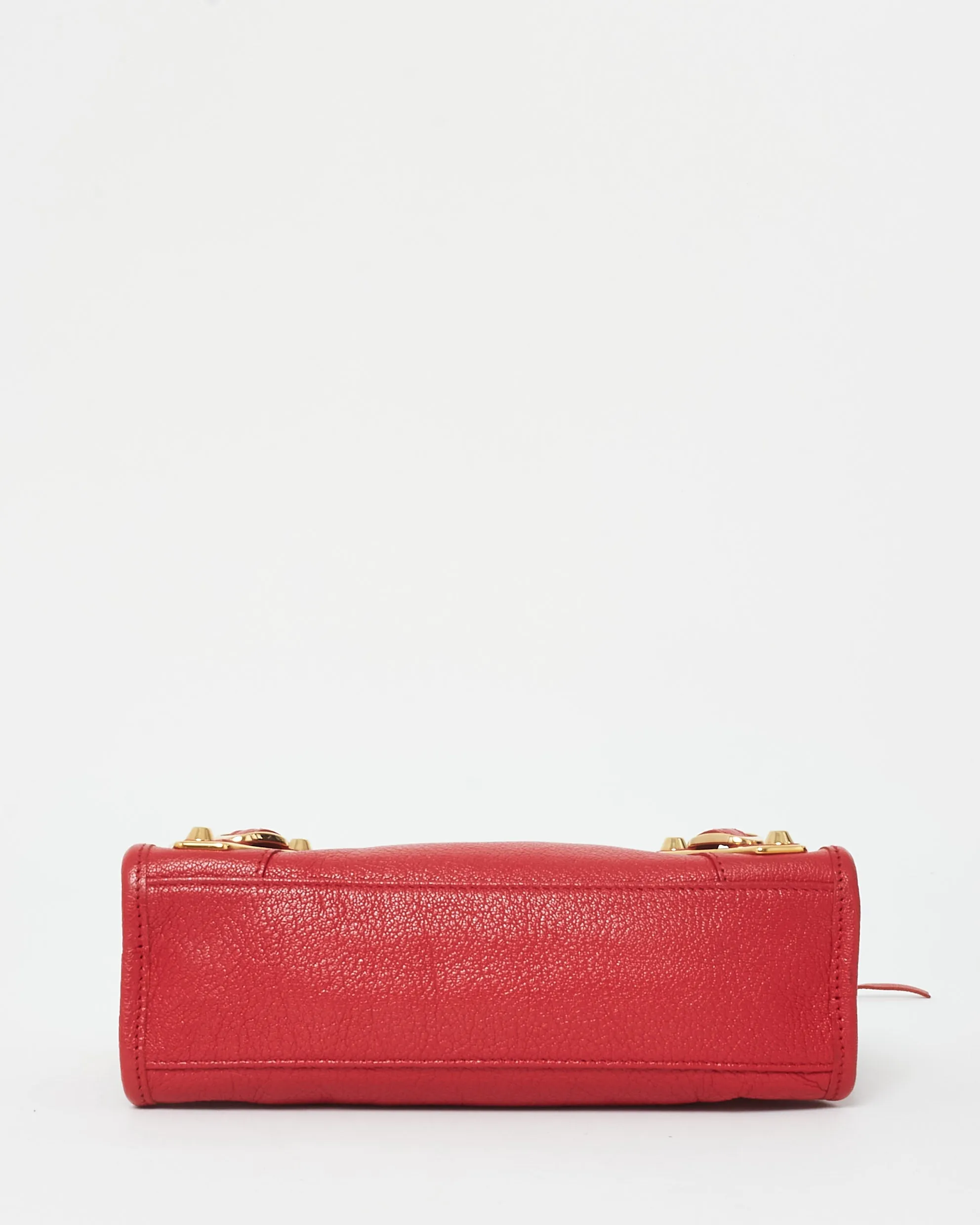 Balenciaga Red Leather Mini City Classic Edge Bag