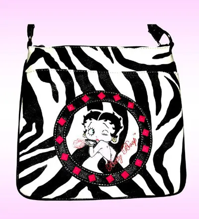 Betty Boop Zebra Print Messenger Bag  Retired