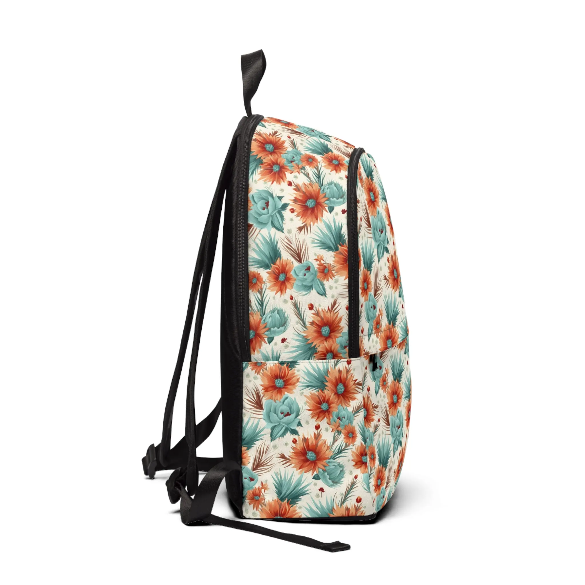 Boho Flowers, Unisex Fabric Backpack, Custom Gifts, Kindergarten Accessories, School Accessories