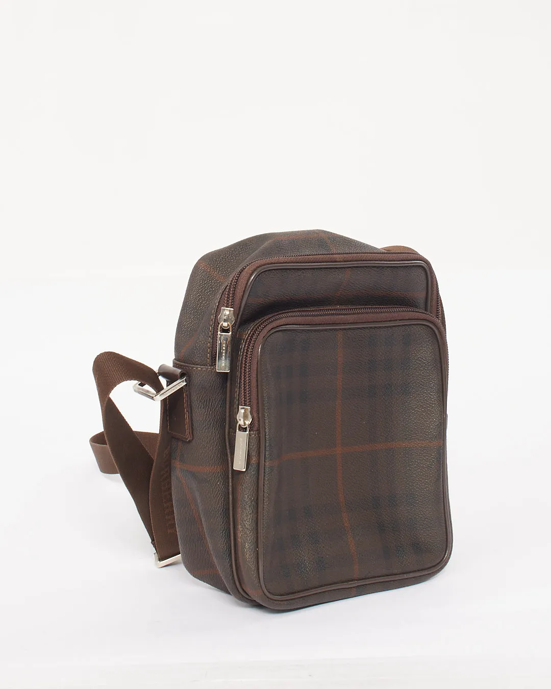 Burberry Brown Vintage Check Canvas Messenger Bag