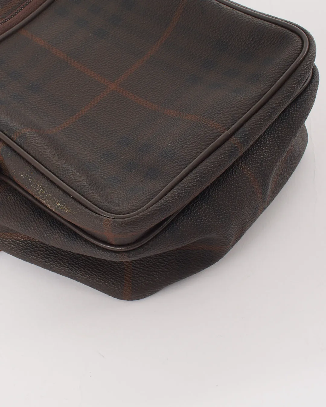 Burberry Brown Vintage Check Canvas Messenger Bag