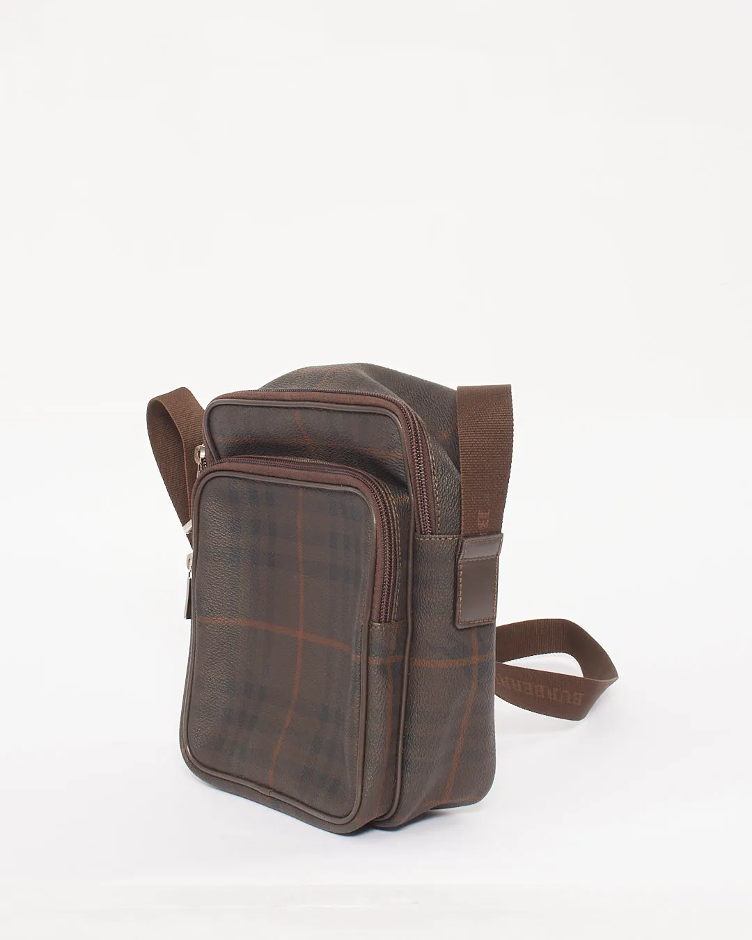 Burberry Brown Vintage Check Canvas Messenger Bag