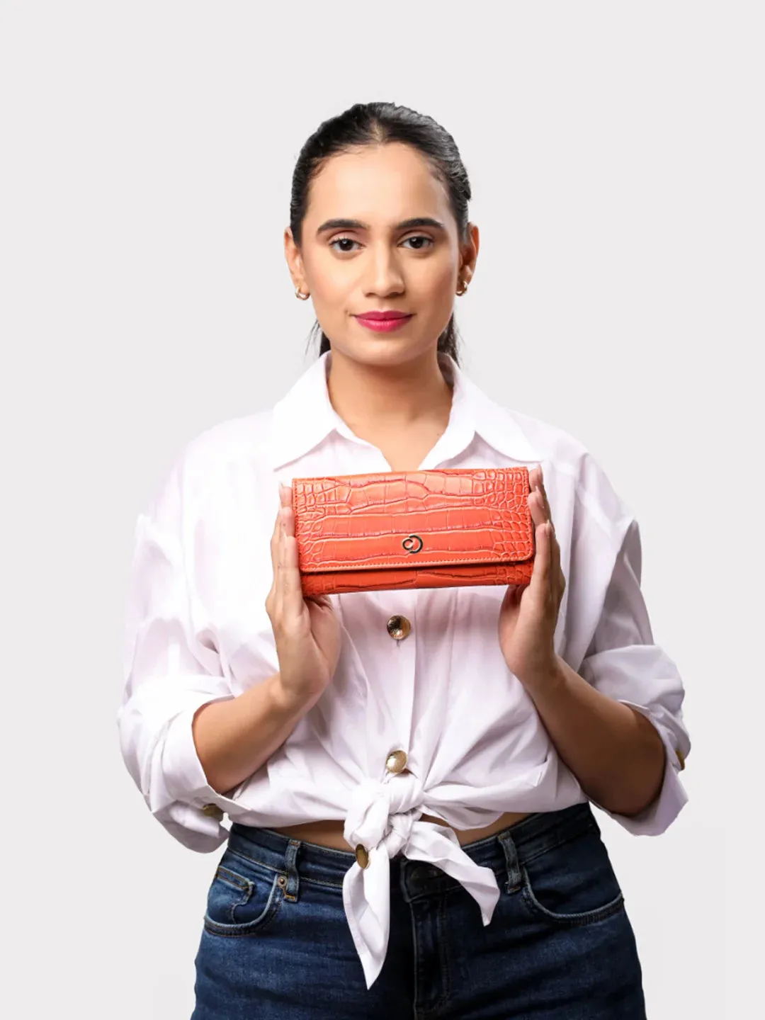 Caprese Luna Wallet Medium Flap Wallet Orange