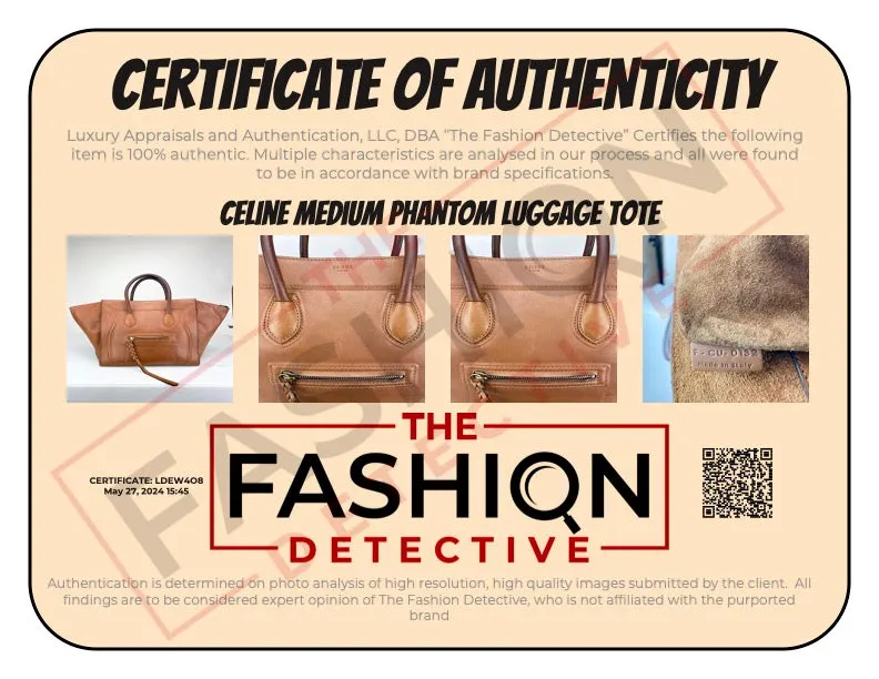 Celine Women's Luxury Phantom Luggage Medium Handbag Chestnut