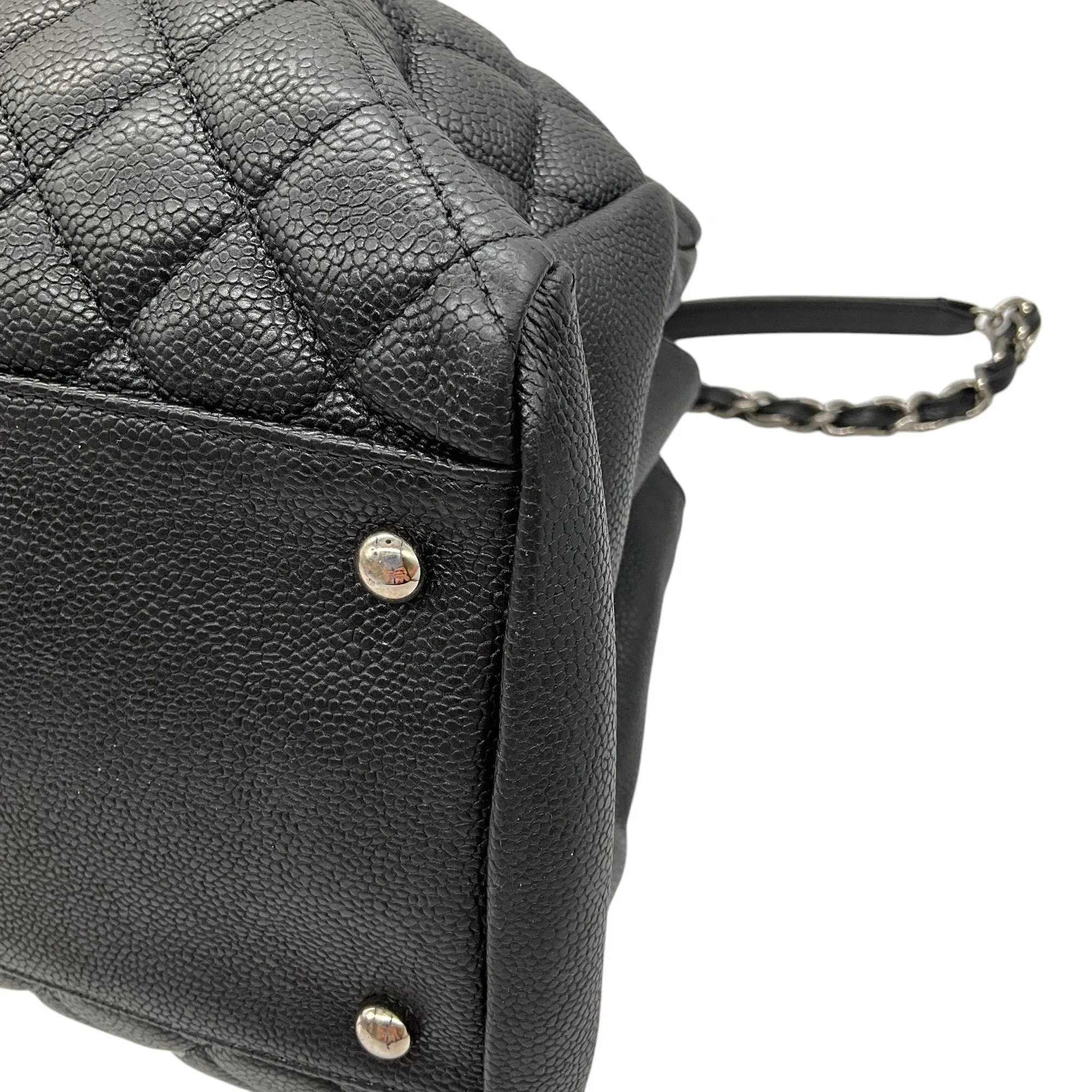 Chanel Black 2011 Quilted Caviar Leather Just Mademoiselle Handbag