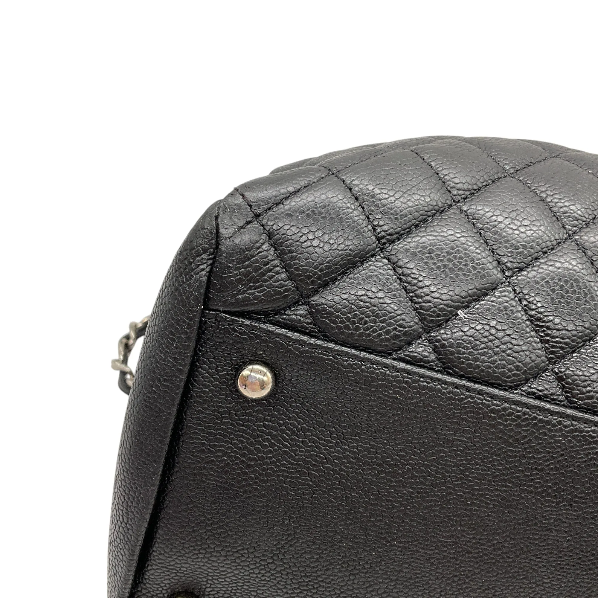 Chanel Black 2011 Quilted Caviar Leather Just Mademoiselle Handbag