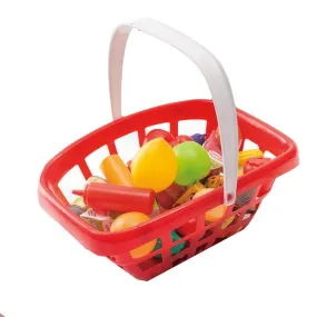 Children's shopping basket with accessories