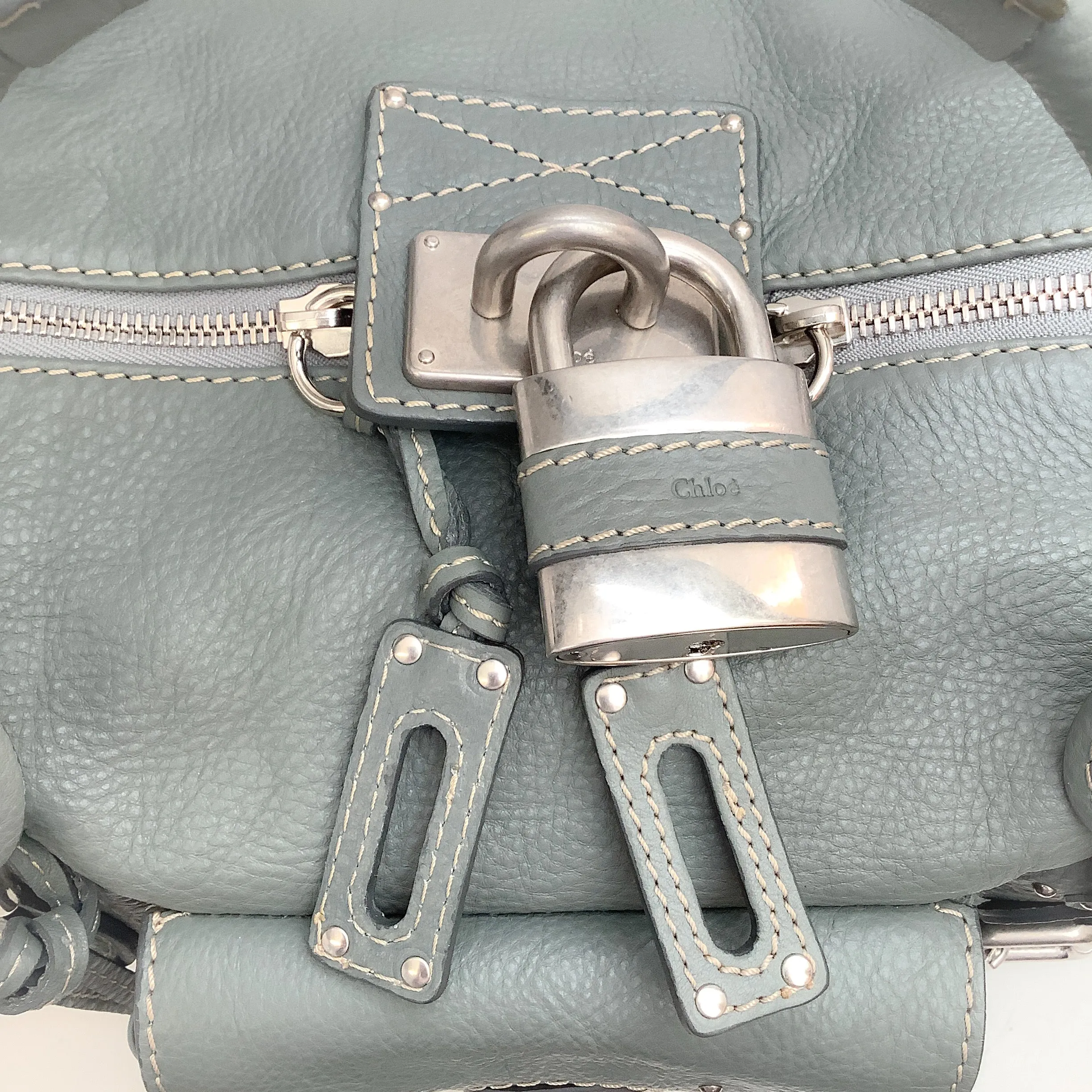 Chloe Green Leather Large Paddington Bag