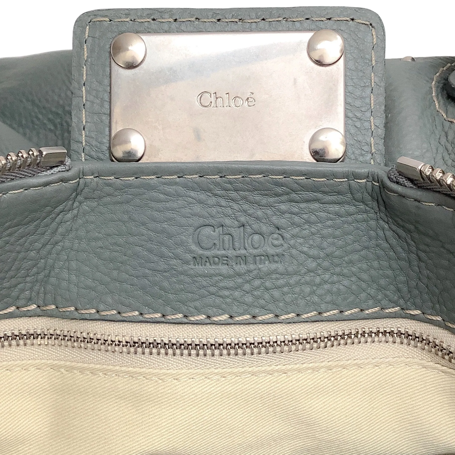 Chloe Green Leather Large Paddington Bag