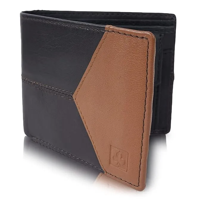 CIMONI® Premium Genuine Leather Wallet for Men Travel Casual Wallet with RFID Blocking 3 Card Sots, 2 Secret Compartments, 1 Coin Window (Color - Tan)