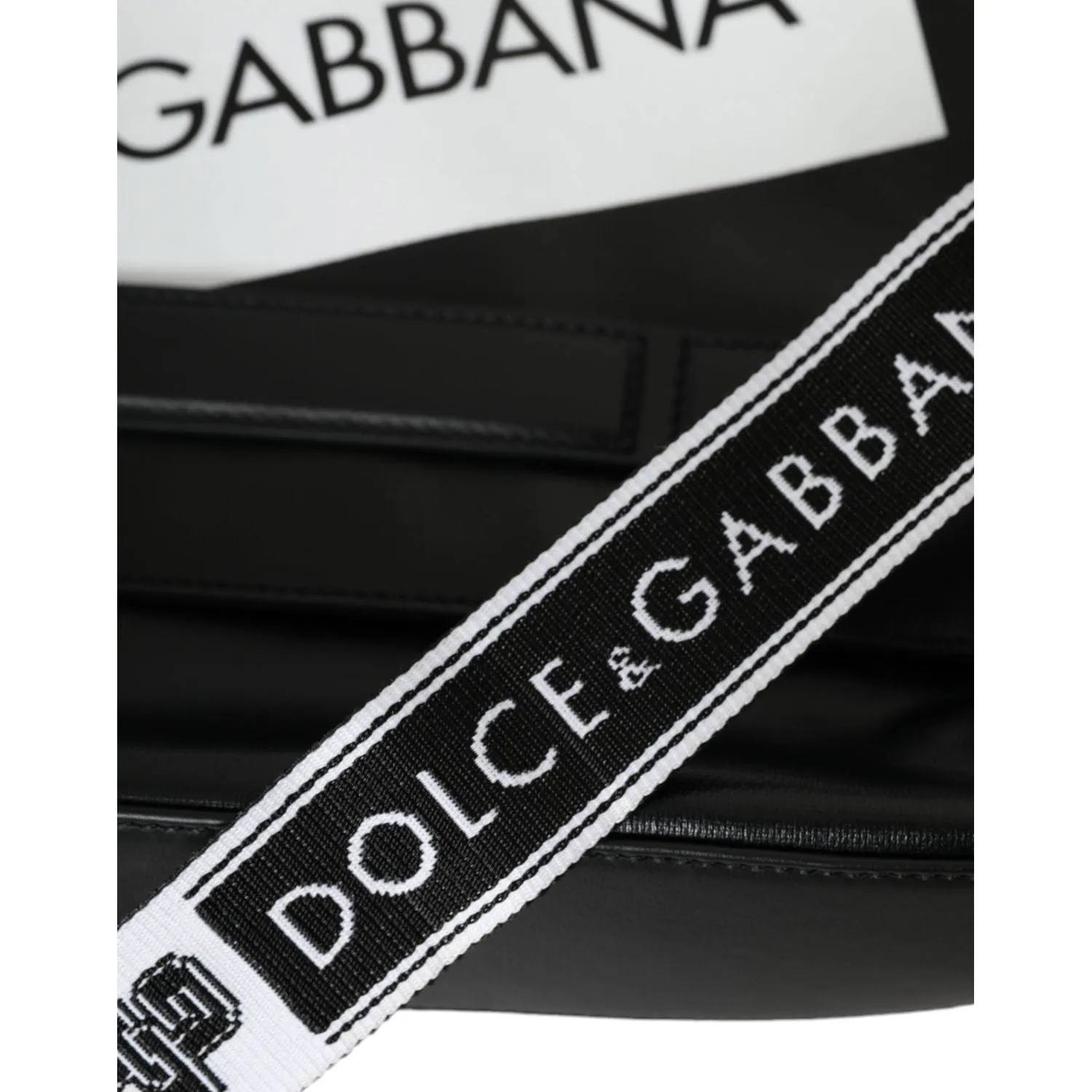 Dolce & Gabbana Black Calfskin Coated Canvas Logo Panel Messenger Bag