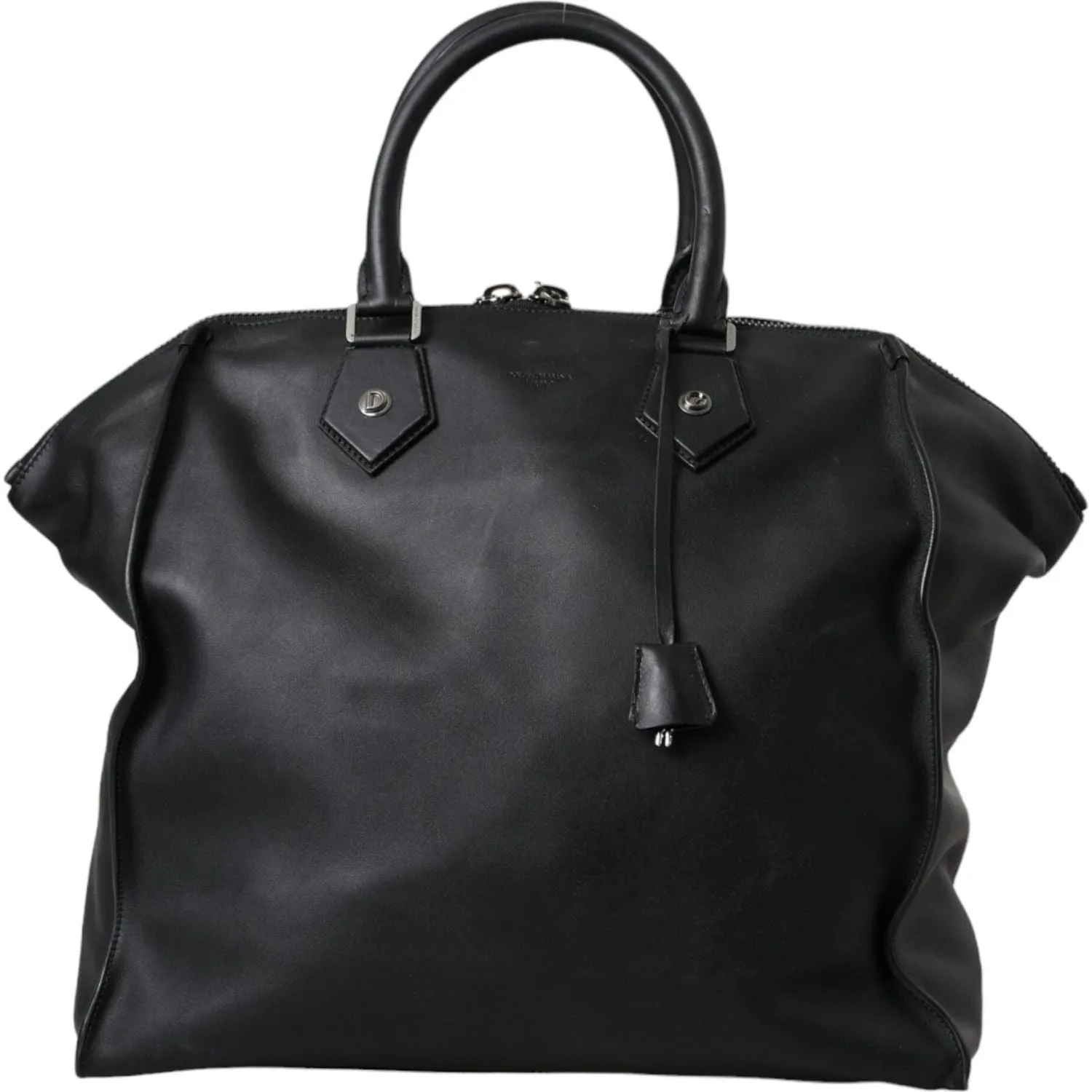 Dolce & Gabbana Black Washed Calfskin Biker Style Shopper Bag