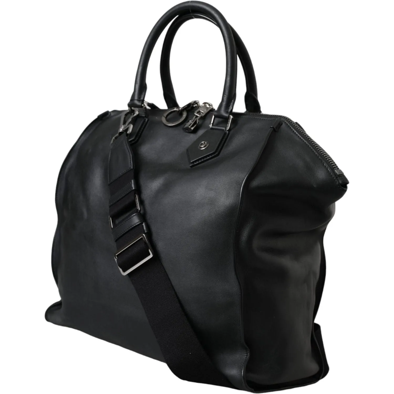 Dolce & Gabbana Black Washed Calfskin Biker Style Shopper Bag