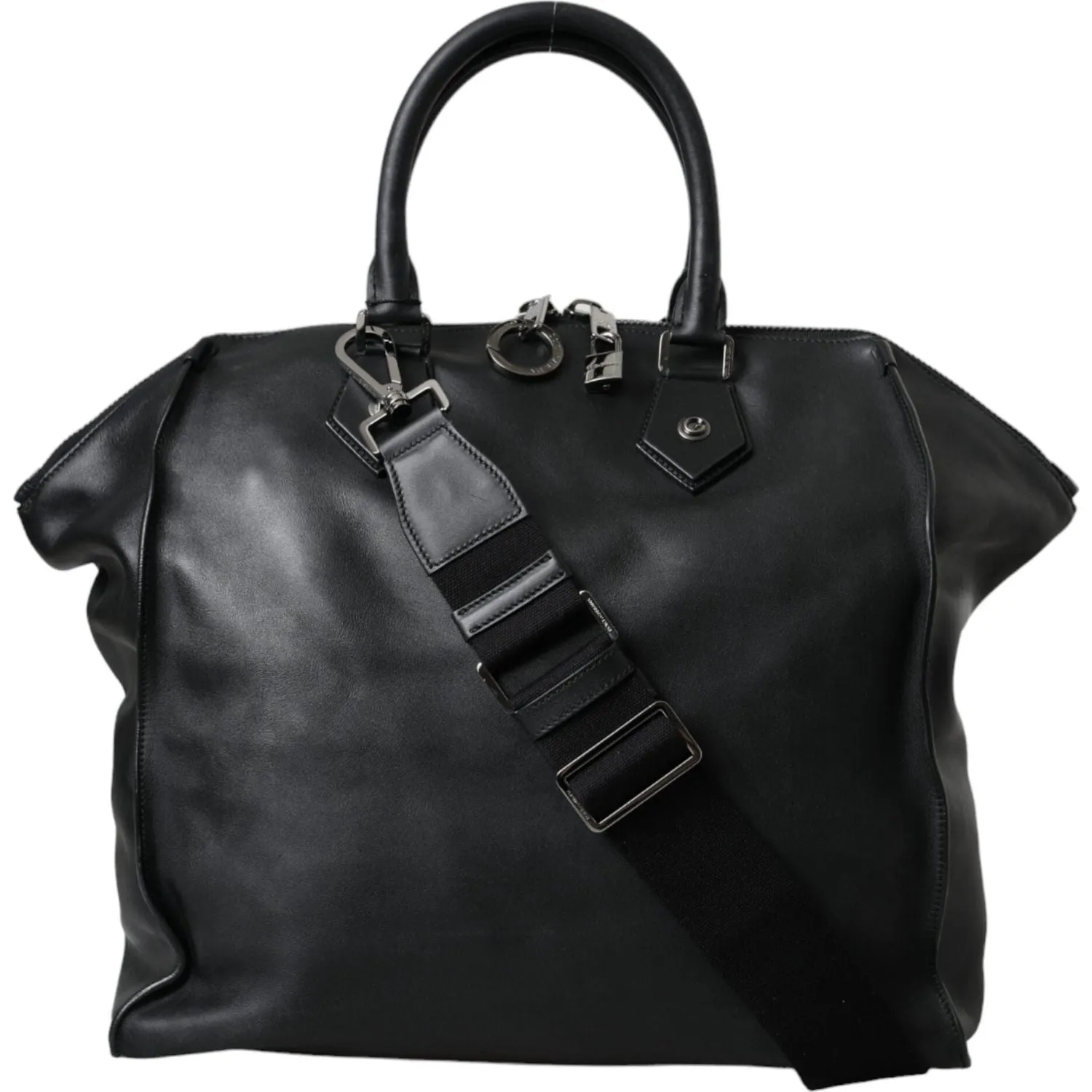 Dolce & Gabbana Black Washed Calfskin Biker Style Shopper Bag