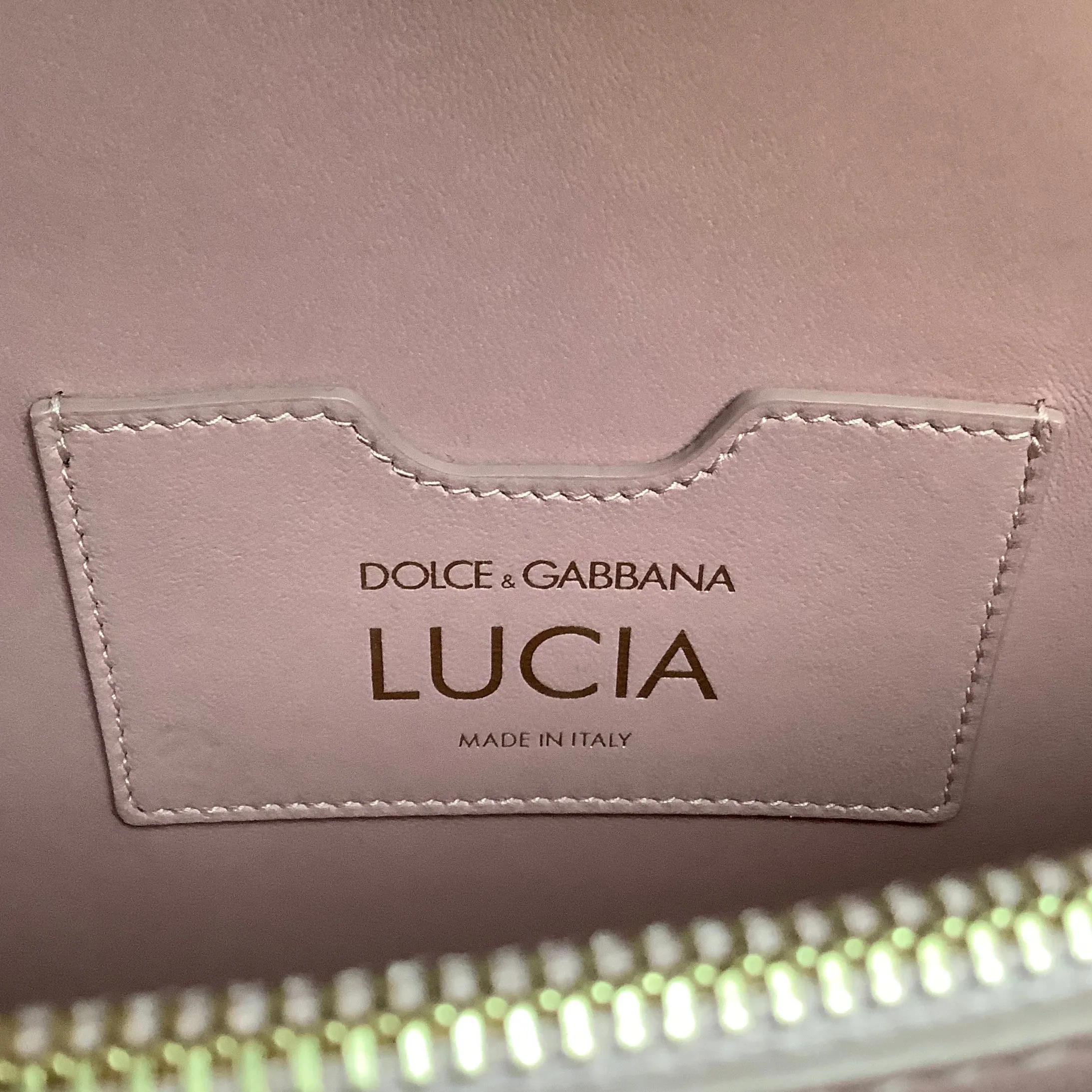 Dolce & Gabbana Pink Roses Lucia Ivory Lizard Skin Leather Shoulder Bag