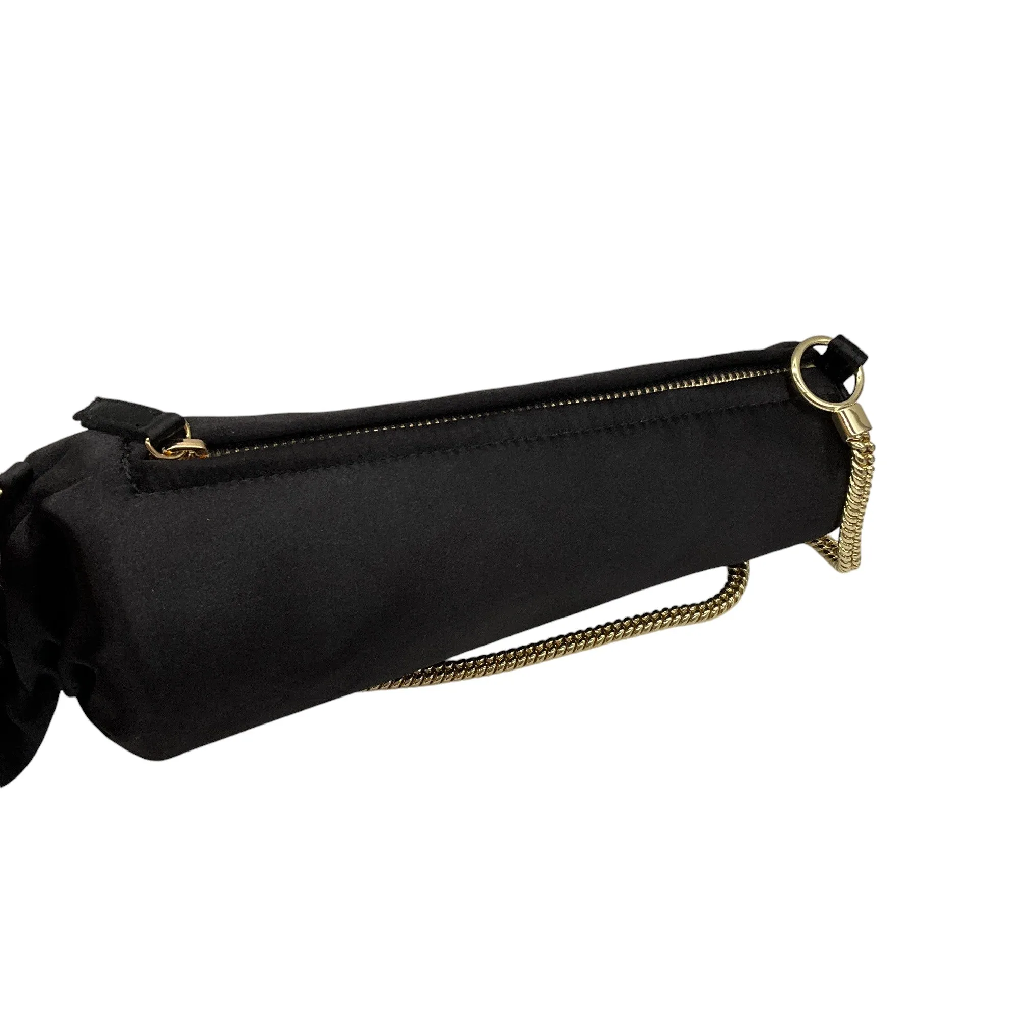 Edie Parker Black Satin Hit Bag