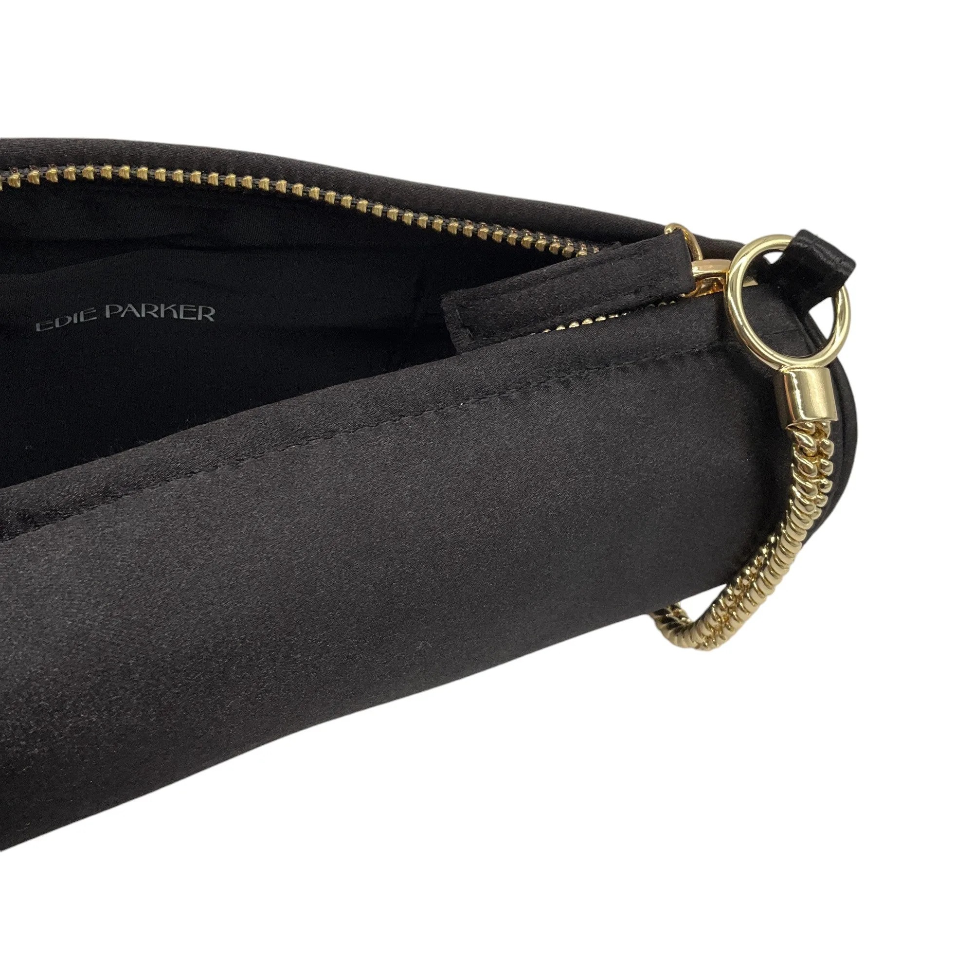 Edie Parker Black Satin Hit Bag