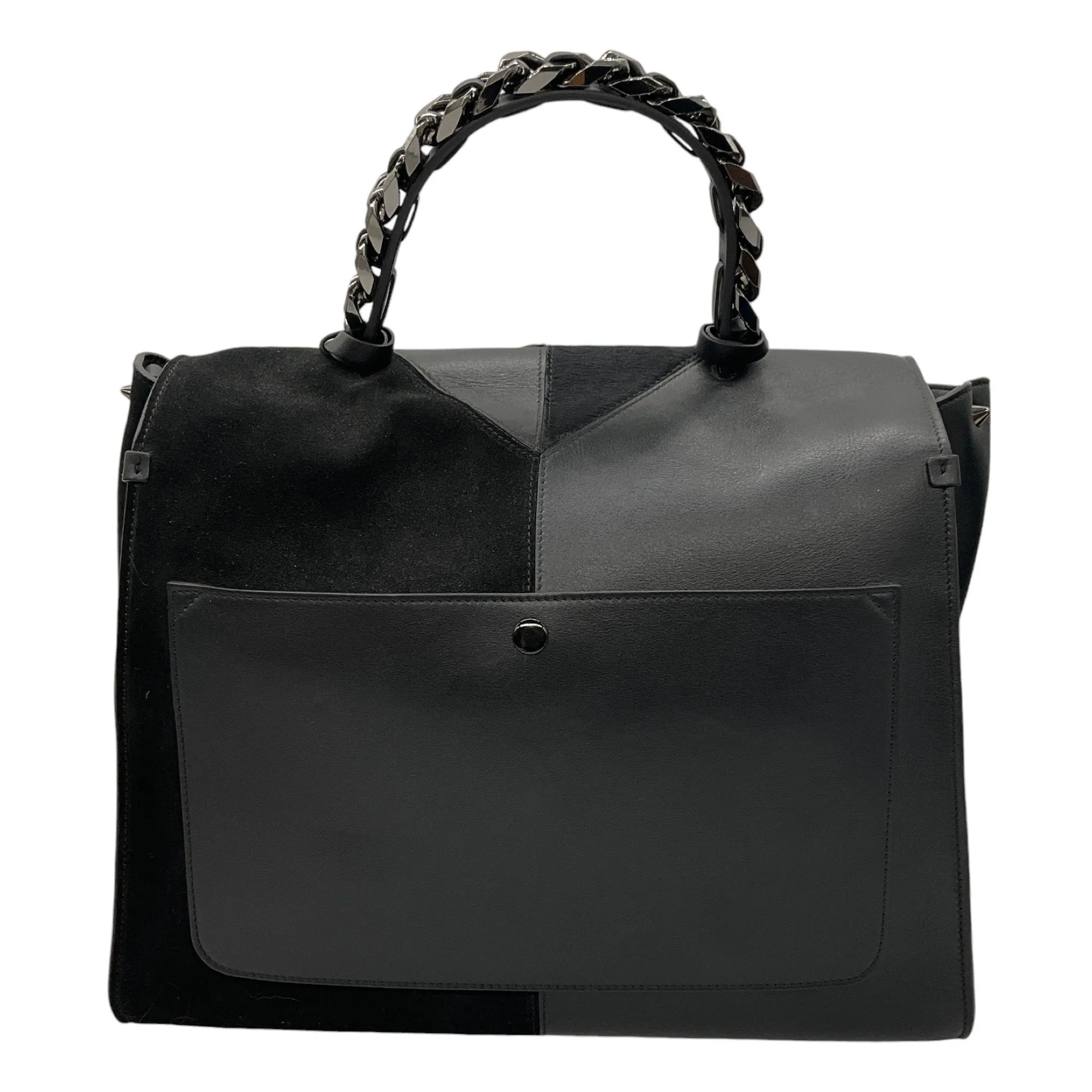 Elena Ghisellini Black Pony Hair and Leather Handbag