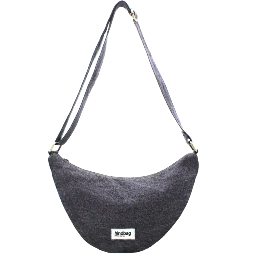 Hindbag Andrea Half Moon Bag - Denim Grey