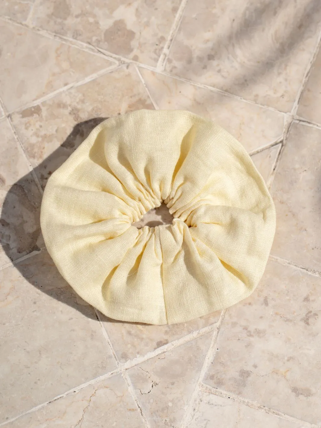 Jumbo Linen Scrunchie Lemon