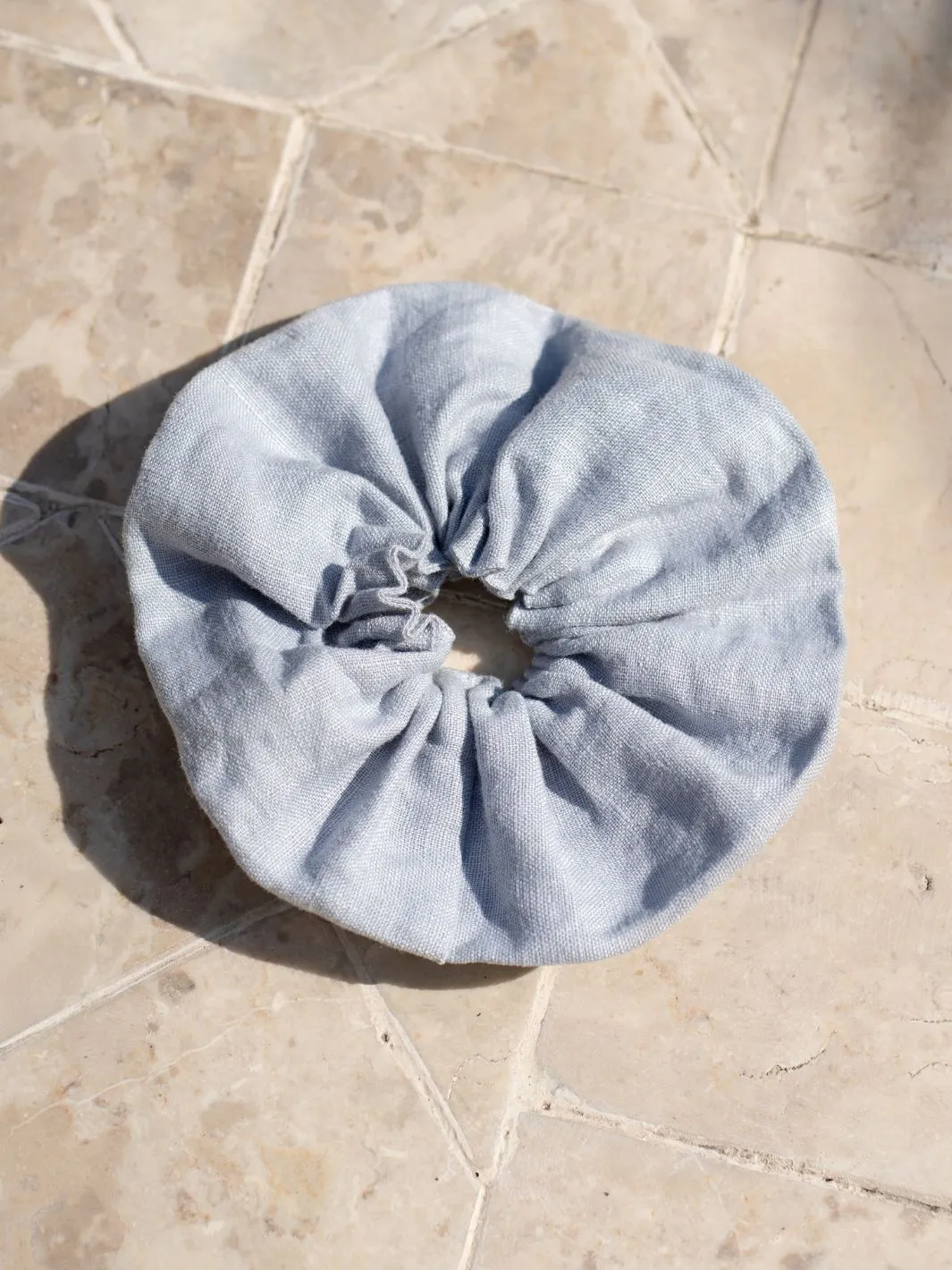 Jumbo Linen Scrunchie Slate Blue