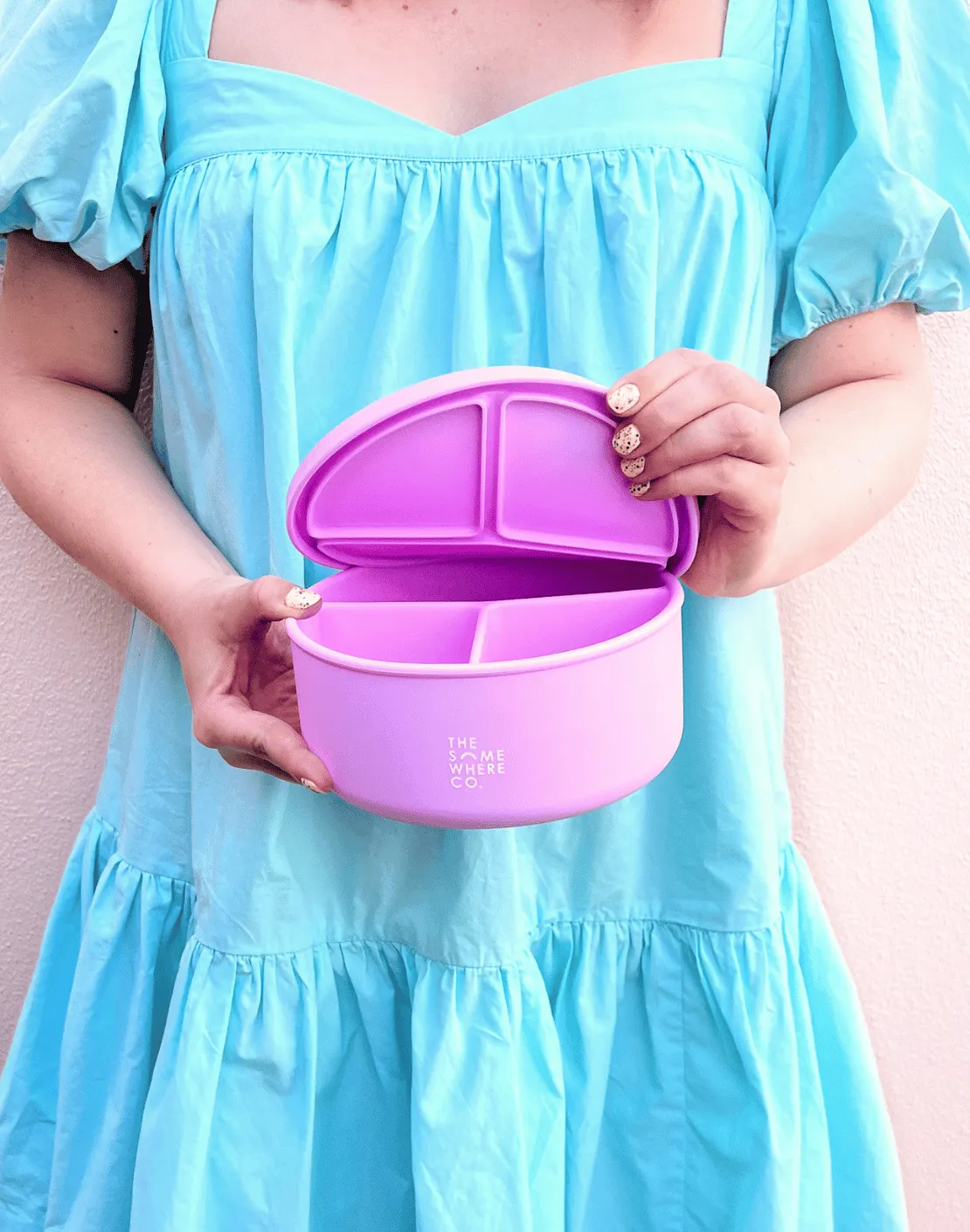 Lilac Round Silicone Bento Lunch Box