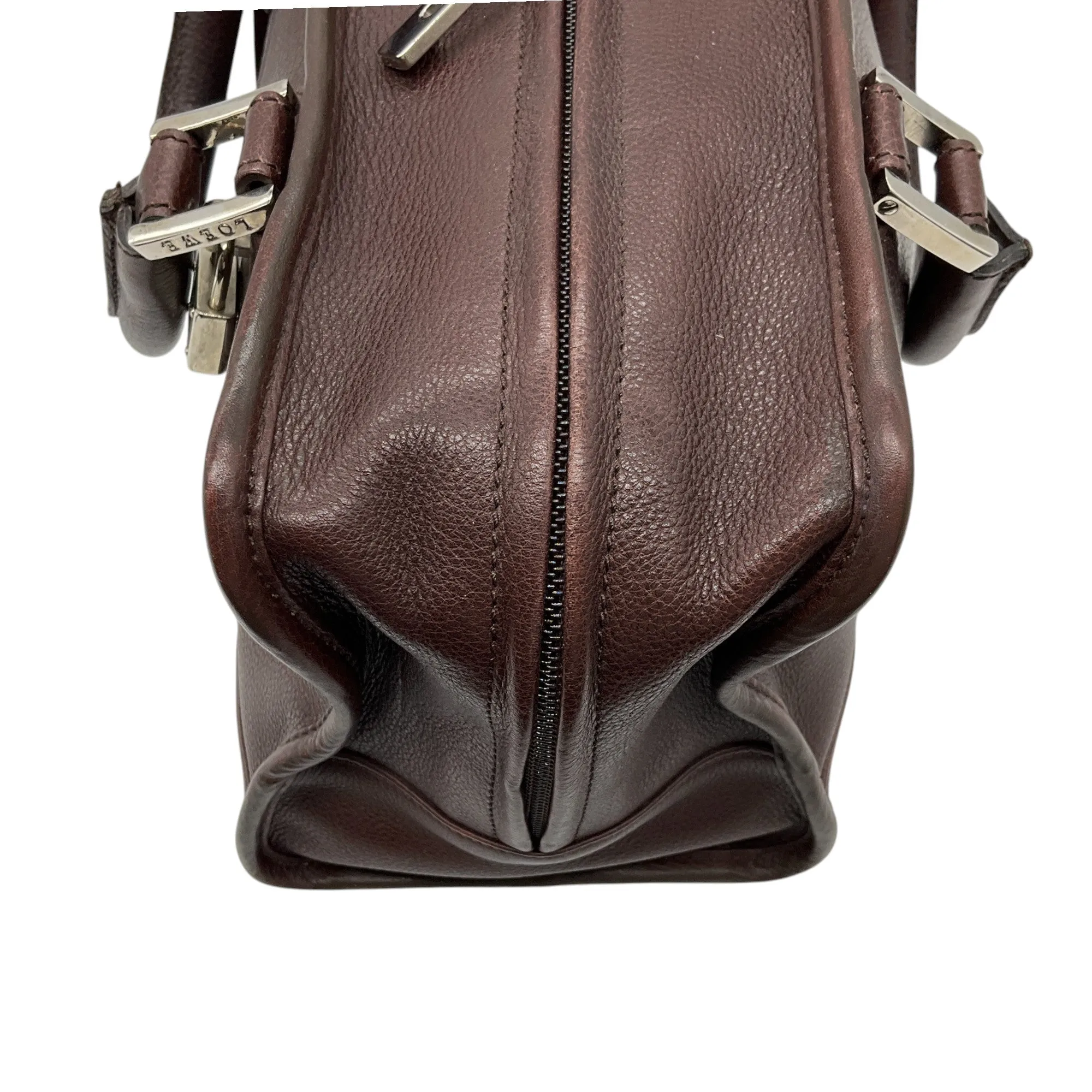 Loewe Brown Leather Anagram Amazona 28 Satchel