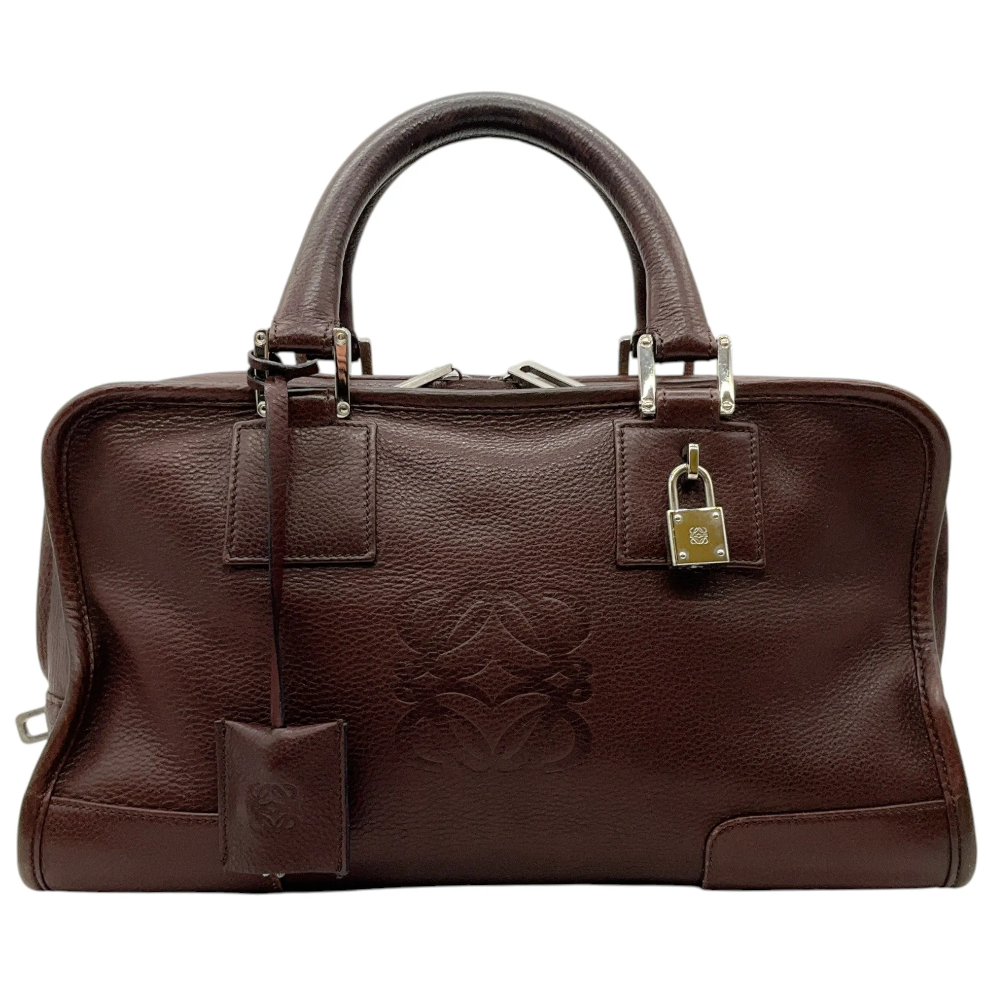 Loewe Brown Leather Anagram Amazona 28 Satchel