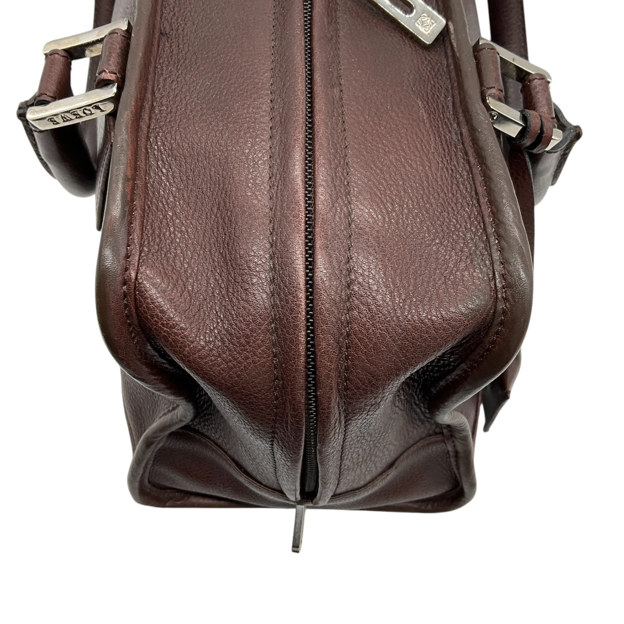 Loewe Brown Leather Anagram Amazona 28 Satchel