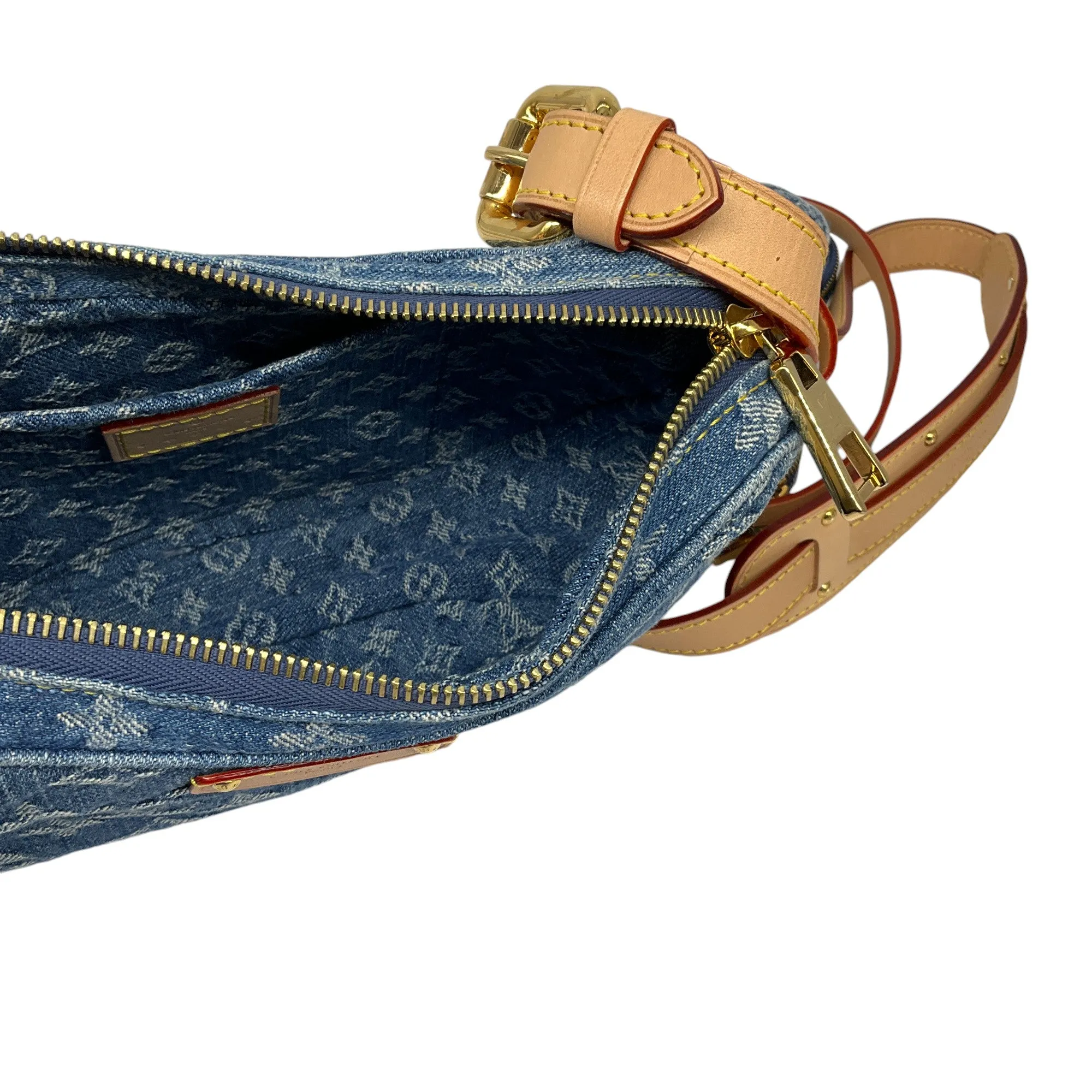 Louis Vuitton Blue 2024 Monogram Denim Croissant MM Handbag Set