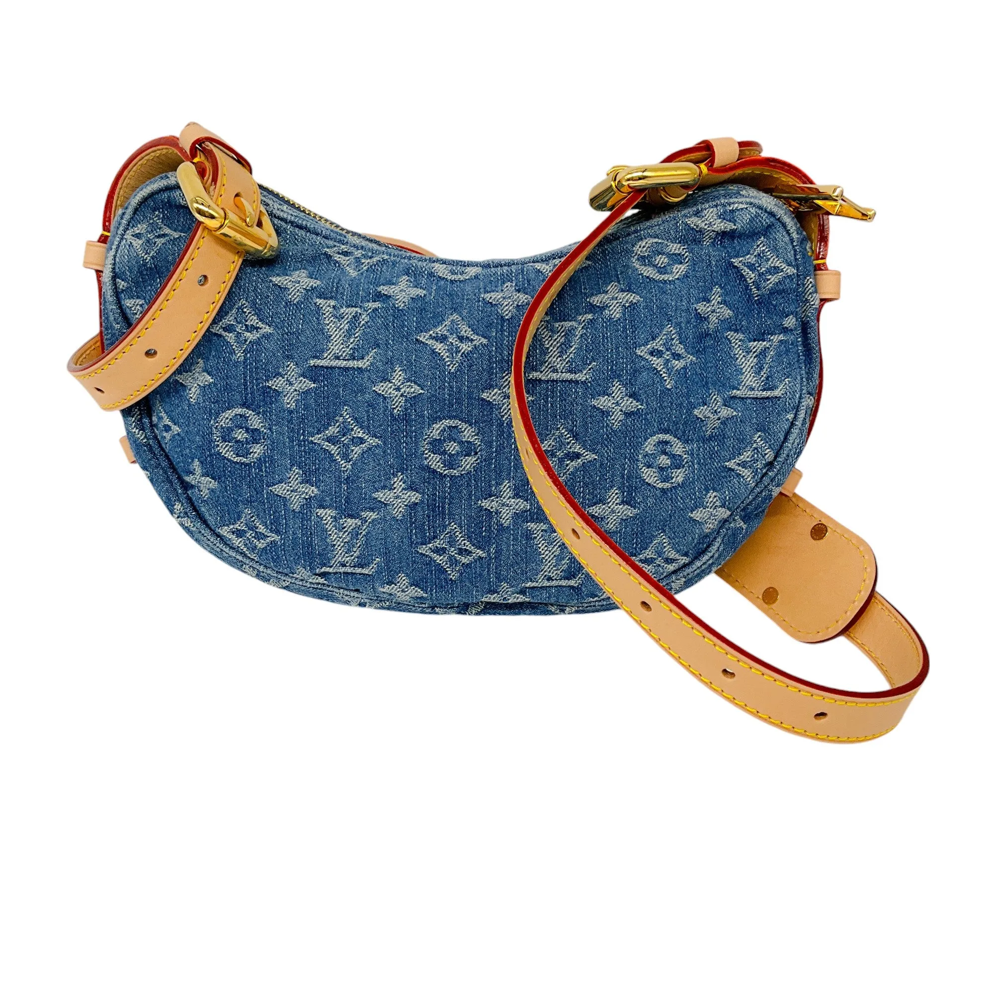 Louis Vuitton Blue 2024 Monogram Denim Croissant MM Handbag Set