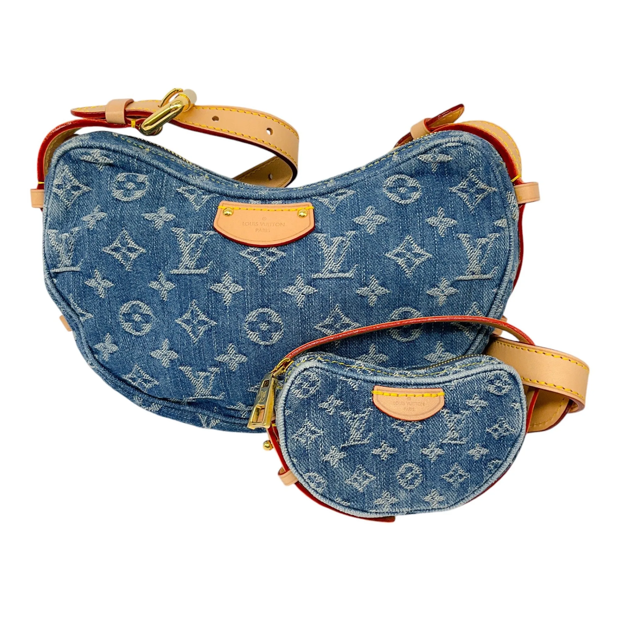 Louis Vuitton Blue 2024 Monogram Denim Croissant MM Handbag Set