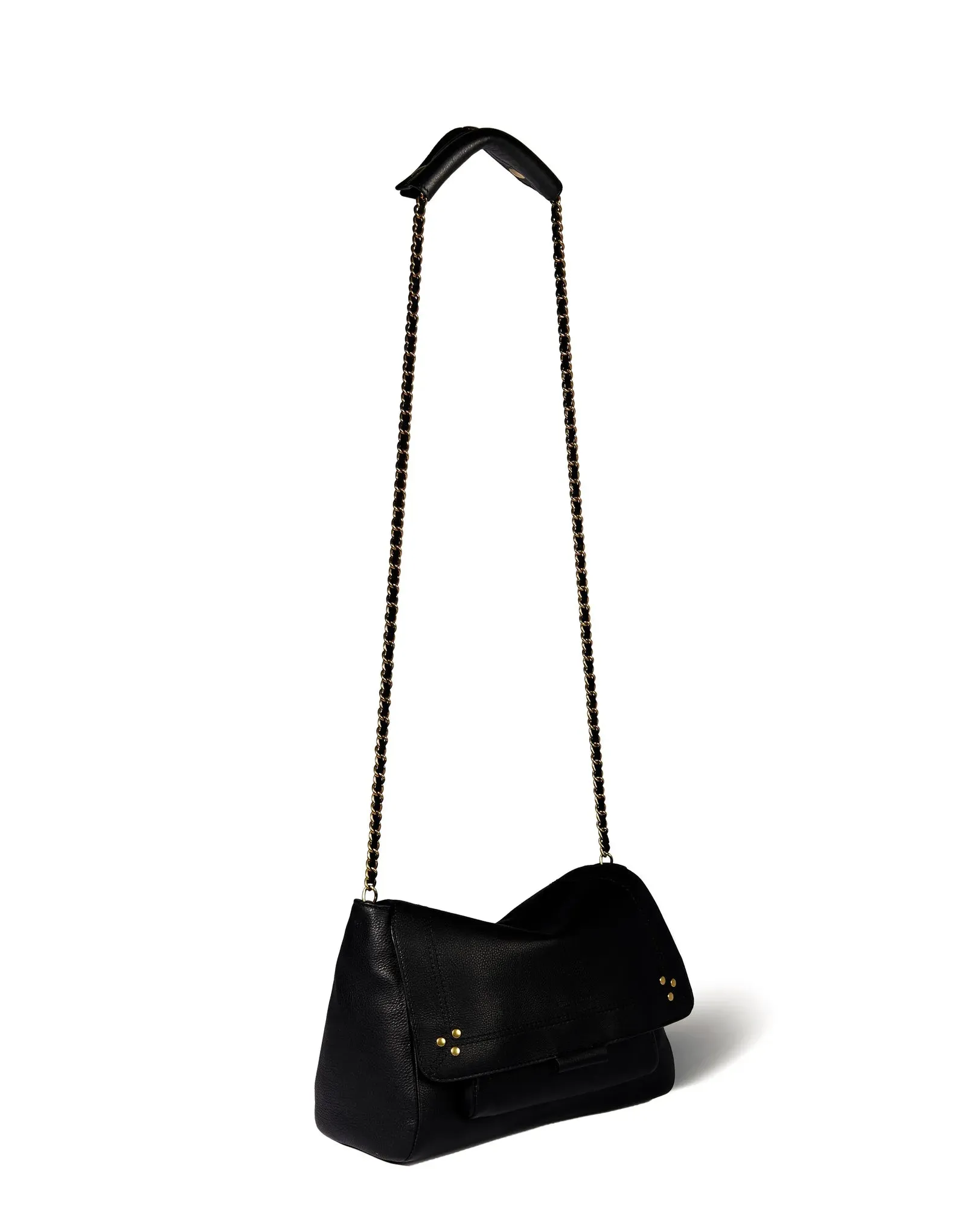 Lulu M Bag in Noir Brass Calfskin