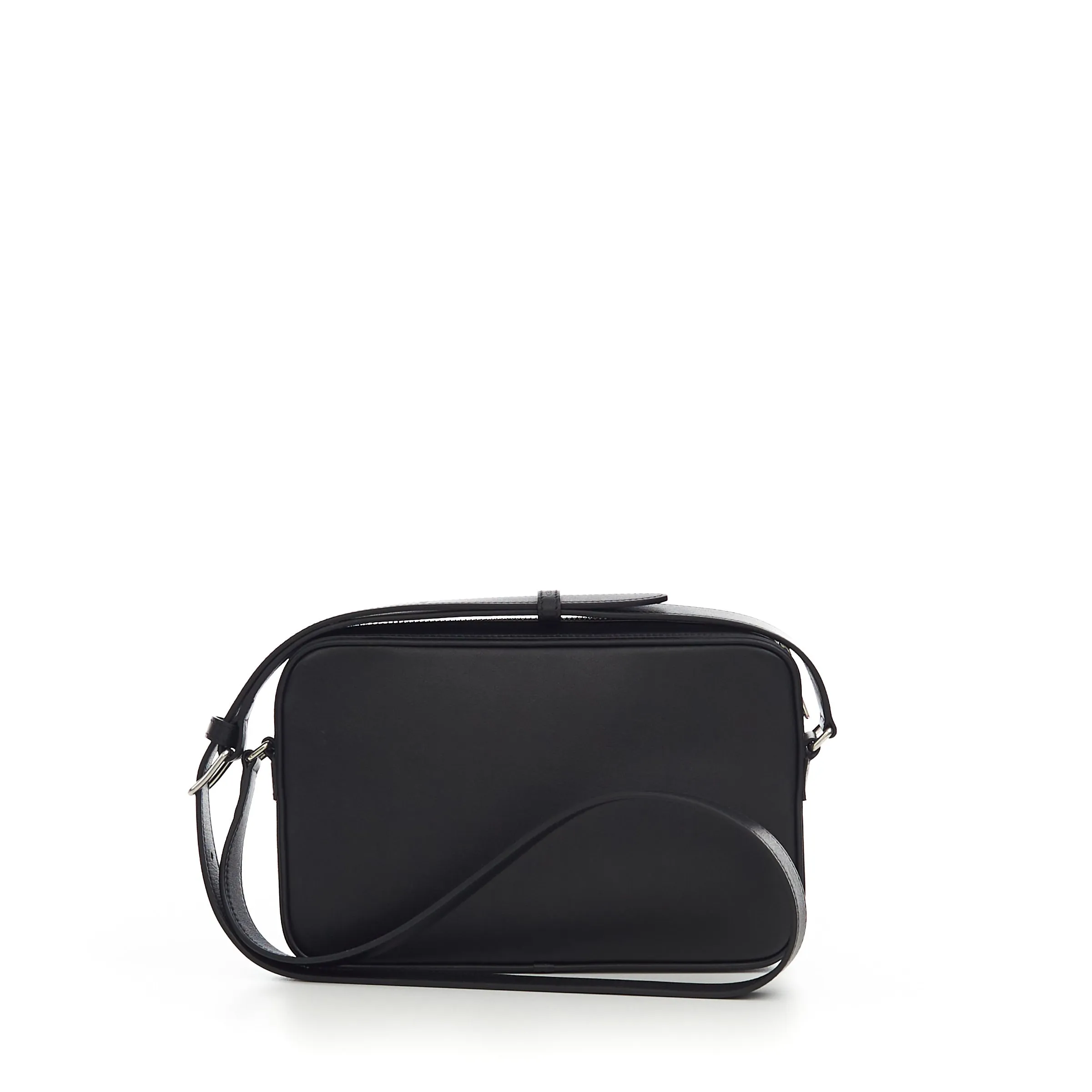 Medium Messenger Bag In Black Smooth Calfskin With Celine Print