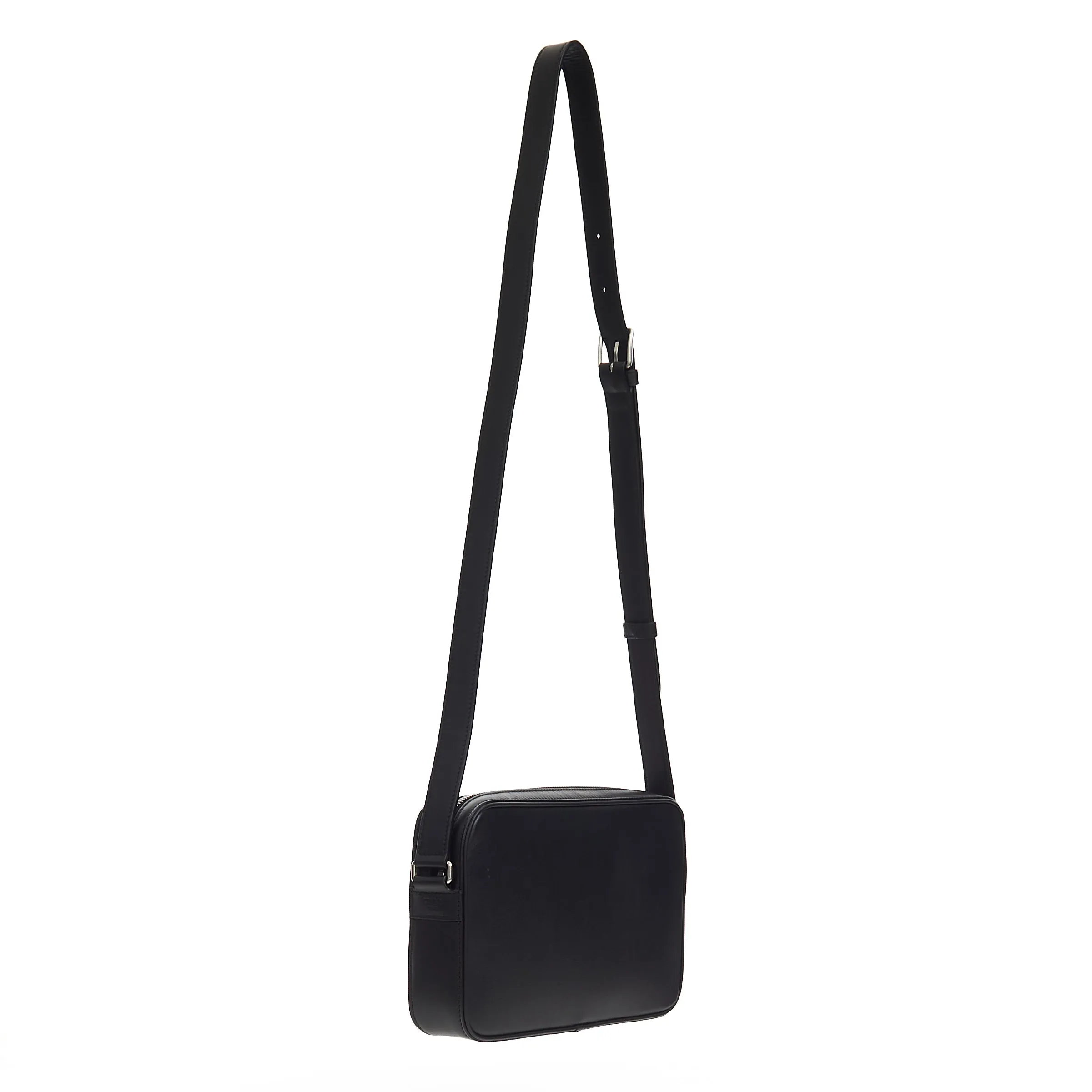 Medium Messenger Bag In Black Smooth Calfskin With Celine Print