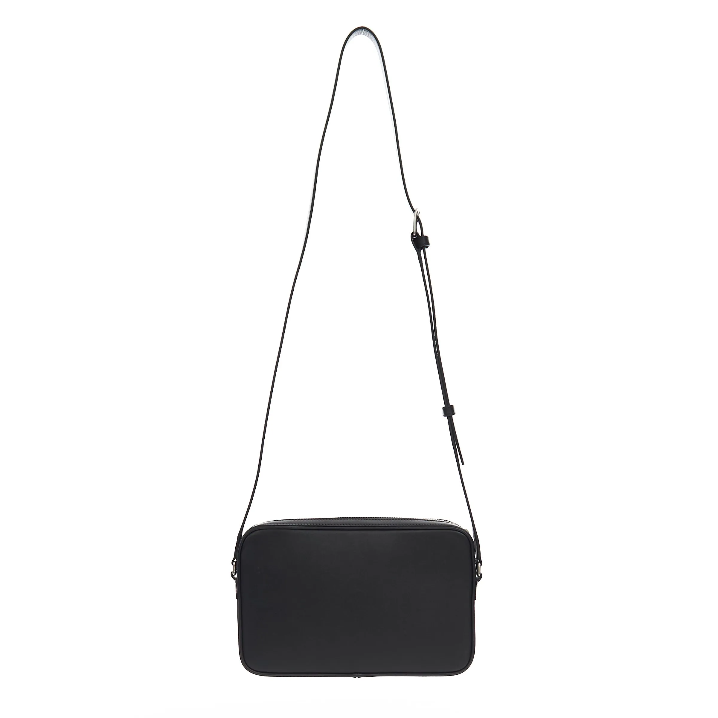 Medium Messenger Bag In Black Smooth Calfskin With Celine Print