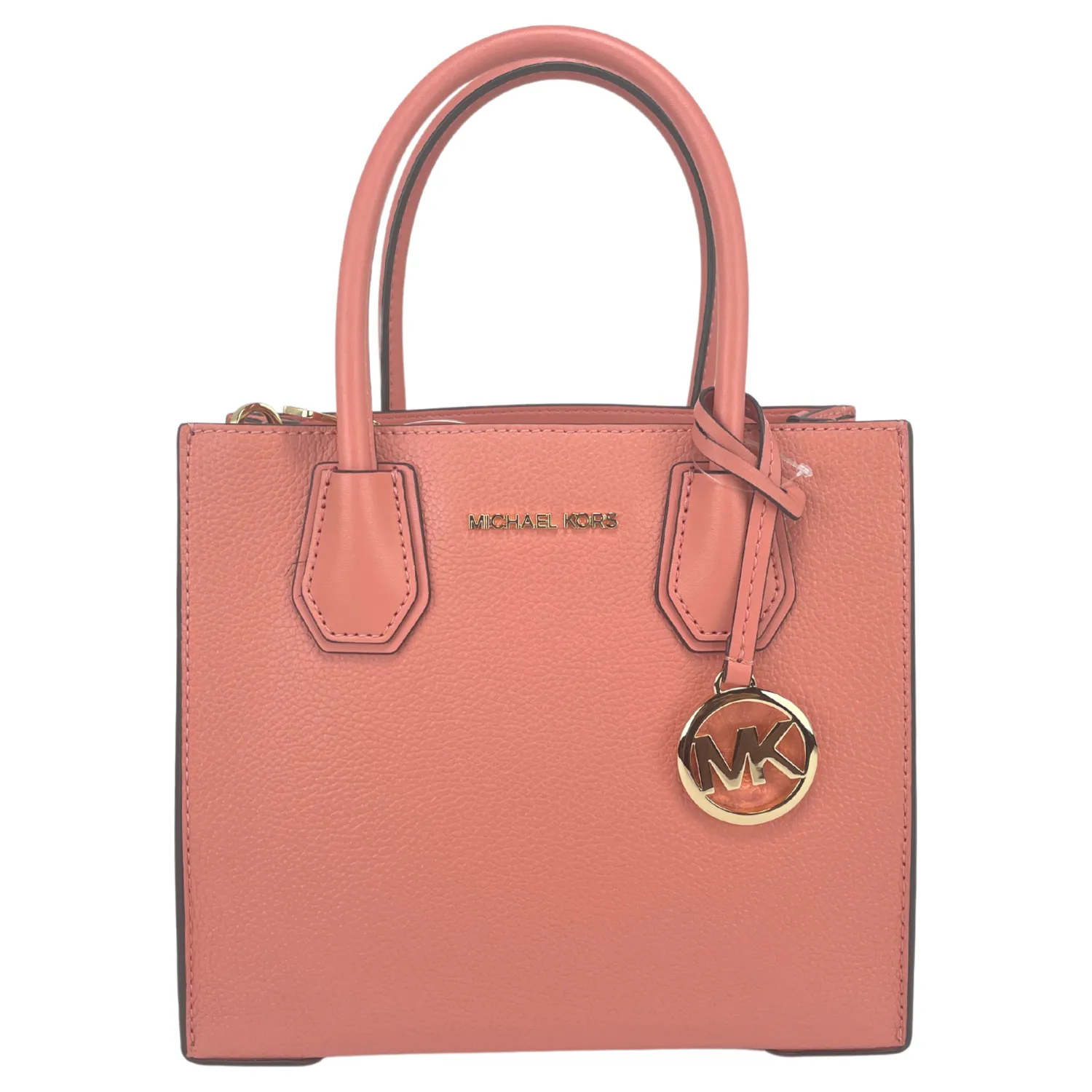 Michael Kors Mercer Medium Sherbet Pebble Leather Messenger Crossbody Bag Purse