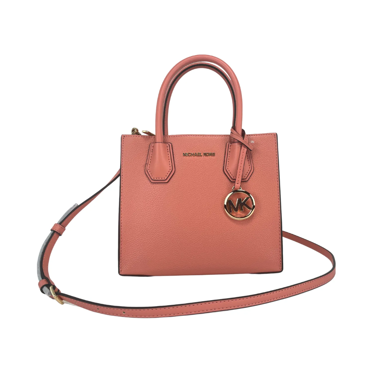 Michael Kors Mercer Medium Sherbet Pebble Leather Messenger Crossbody Bag Purse