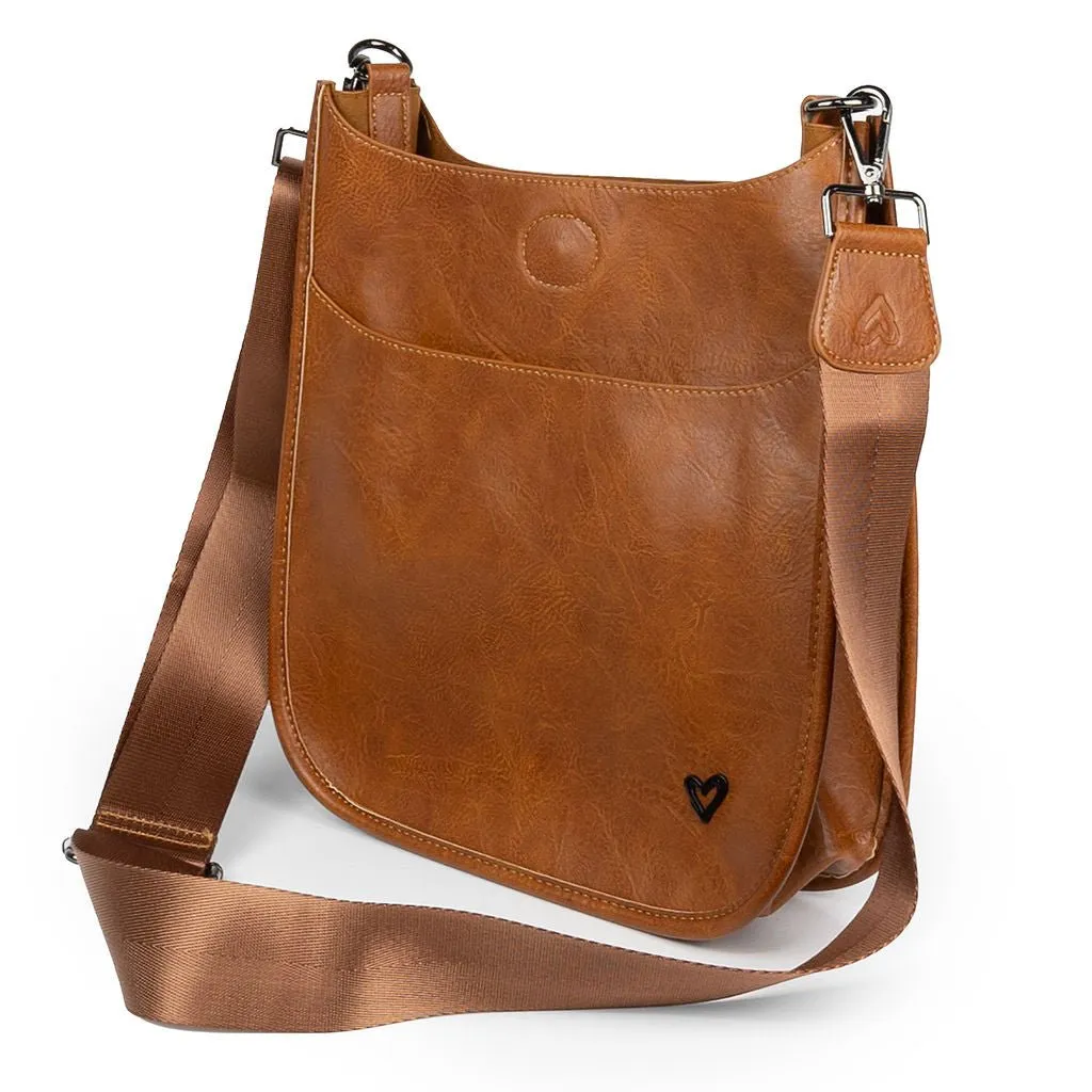 NEW: Oakville Vegan Leather Messenger - Brown