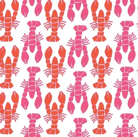 Pink Lobsters - Kate Nelligan Design Canvas Fabric by the Yard