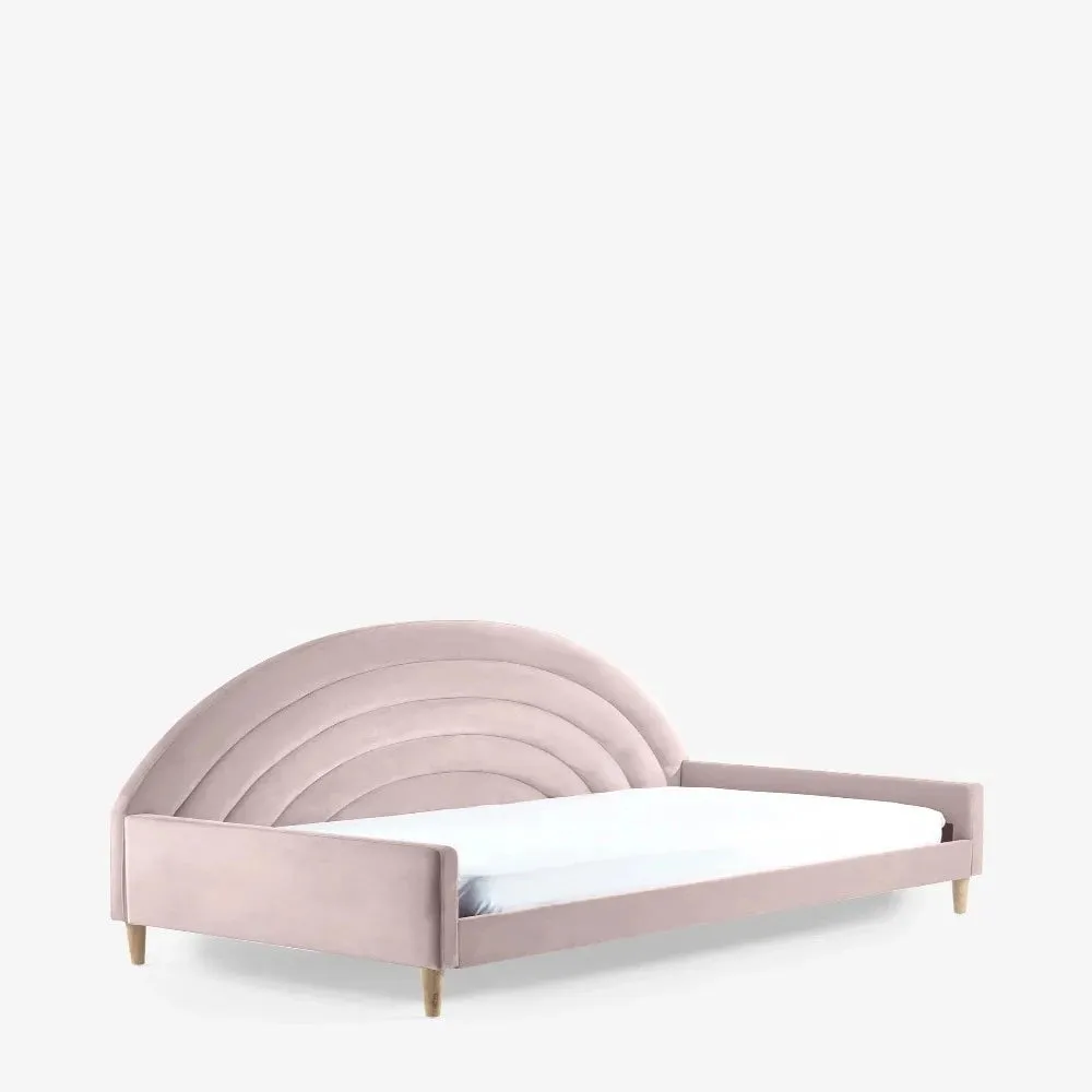 Pink Moon Upholstered Luxury Bed In Suede