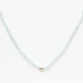 Solitaire Diamond Amazonite Necklace