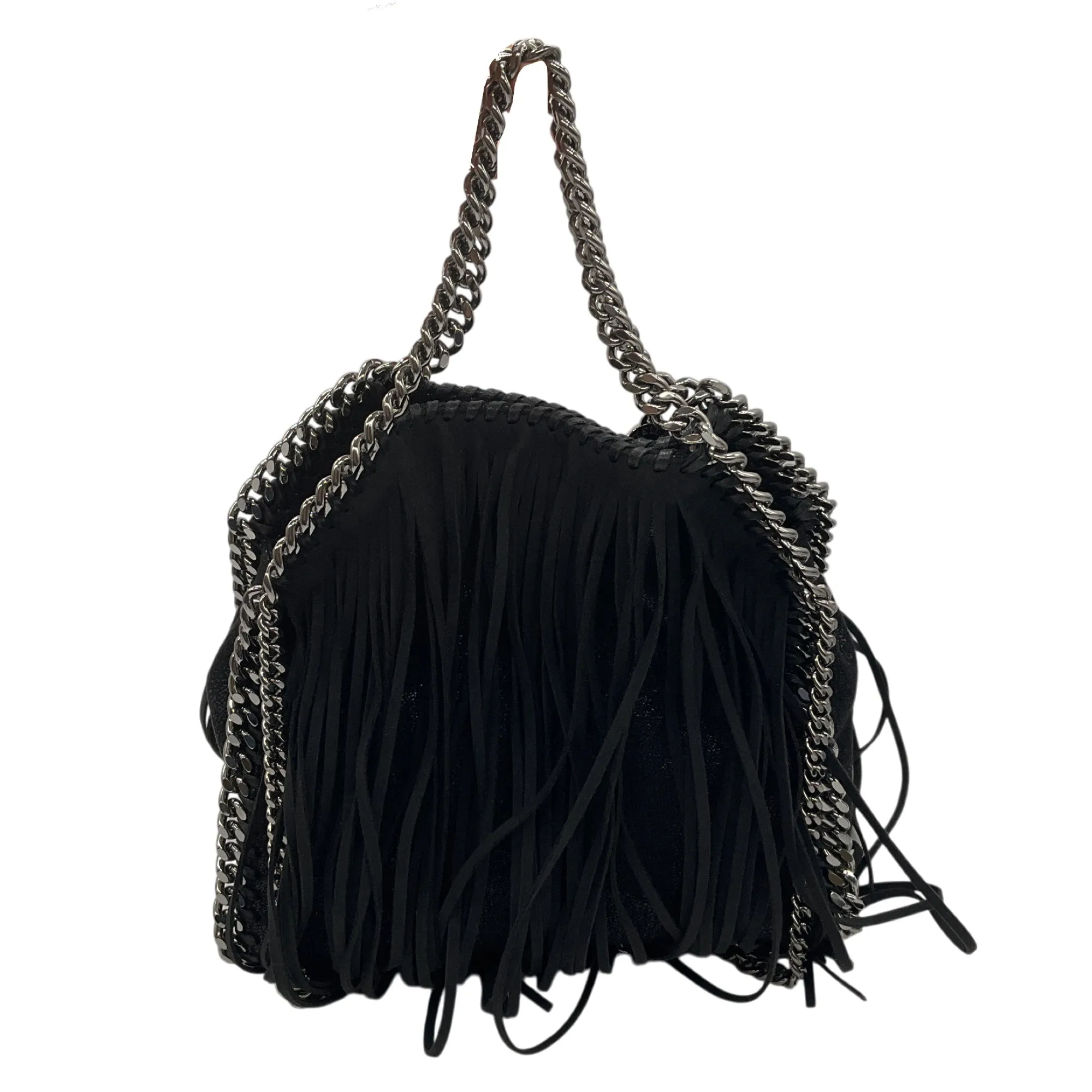 Stella McCartney Black Fringed Mini Falabella Handbag